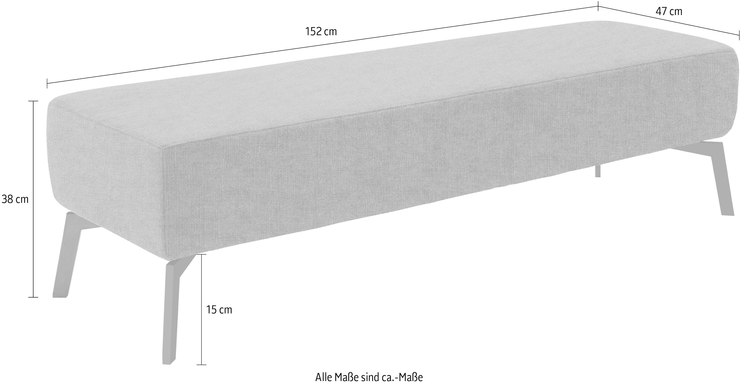 Home affaire Hockerbank »Siva, modern & stylisch, Breite 52 cm« weicher Sitz, freistehend & saugroboterfreundliche Höhe
