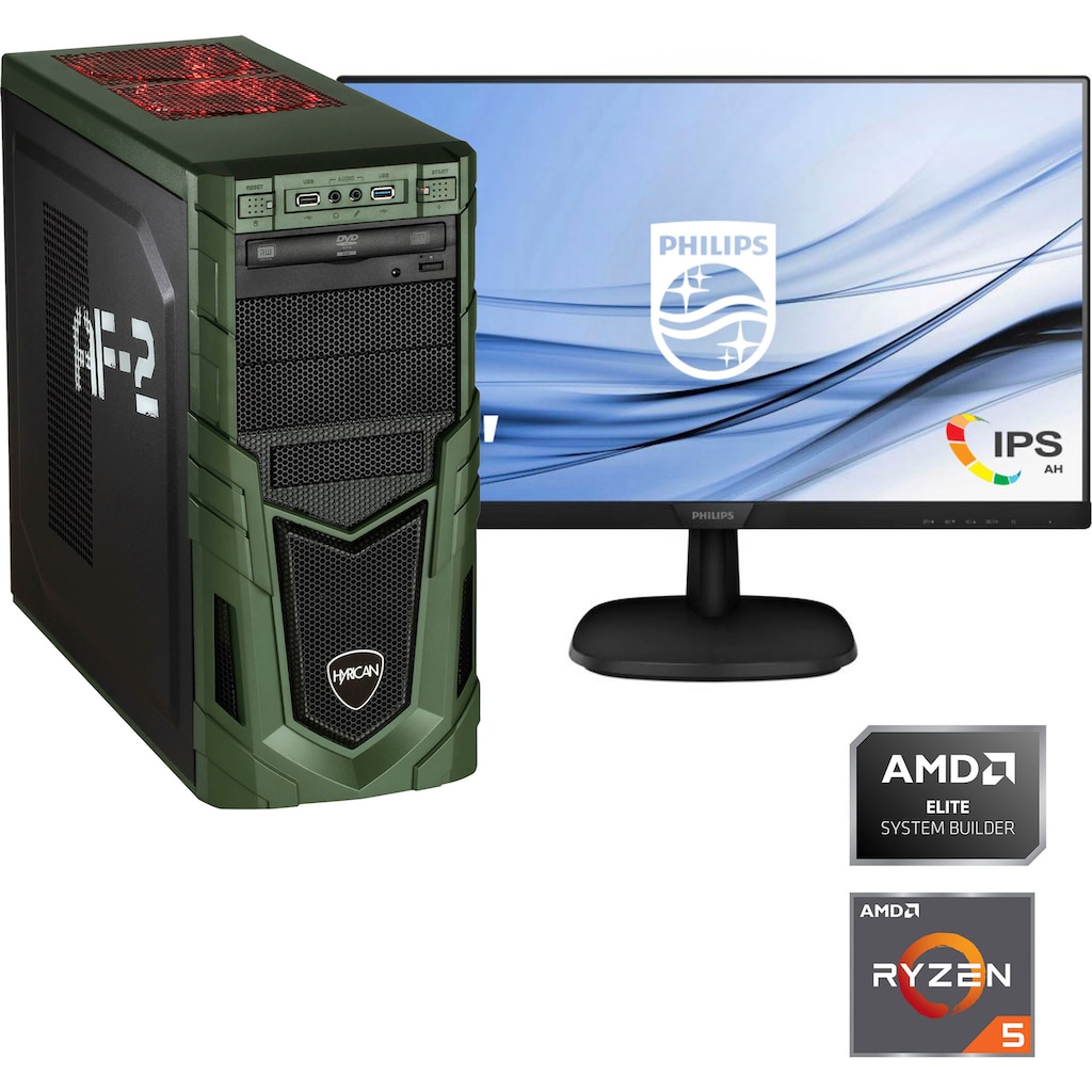 Hyrican Gaming-PC-Komplettsystem »Military SET02084 + Philips 273V7QDSB/00 68,6cm (27")«