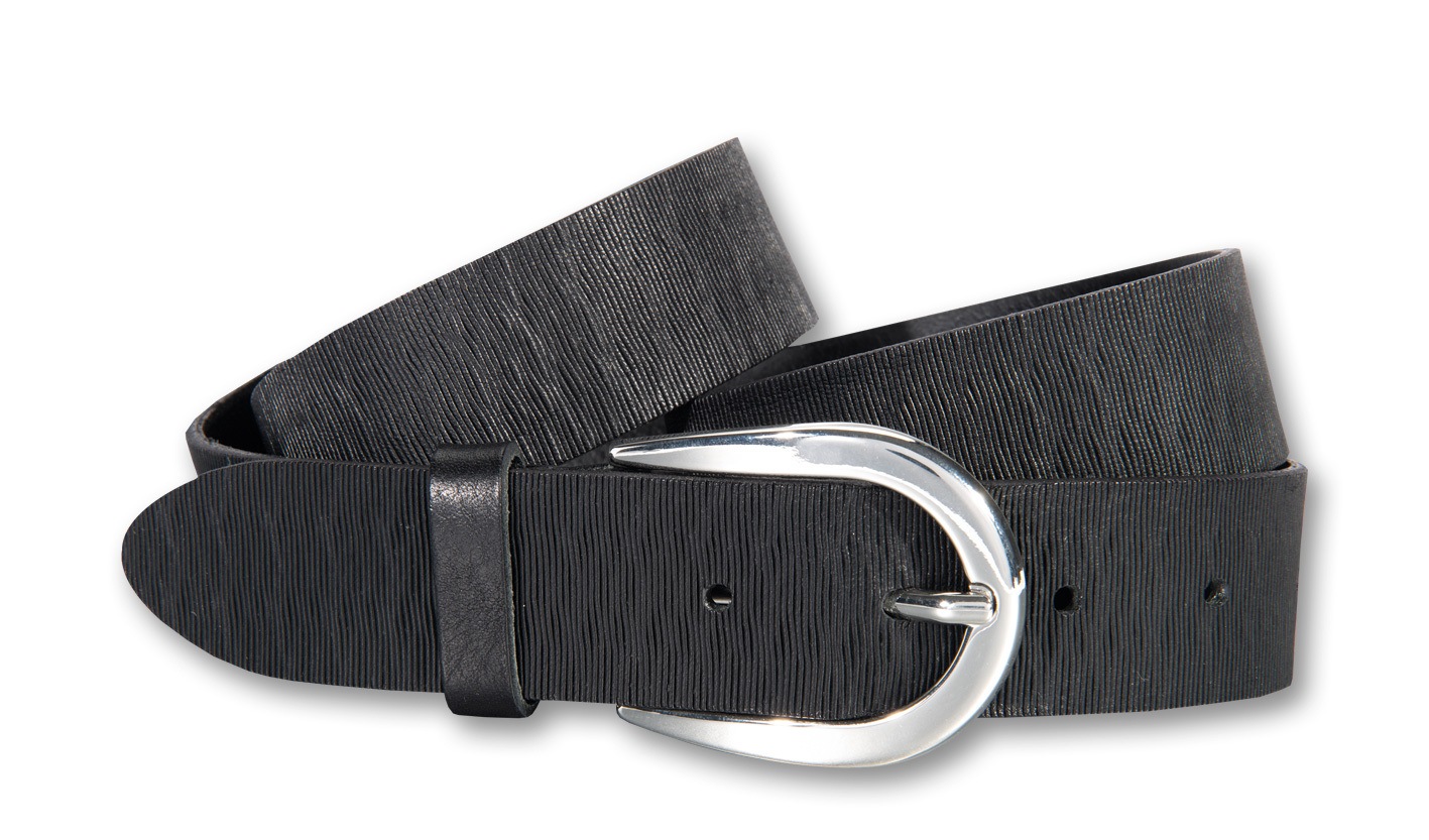 Silbergift Ledergürtel "Ledergürtel mit silber-glänzender Designschließe" günstig online kaufen