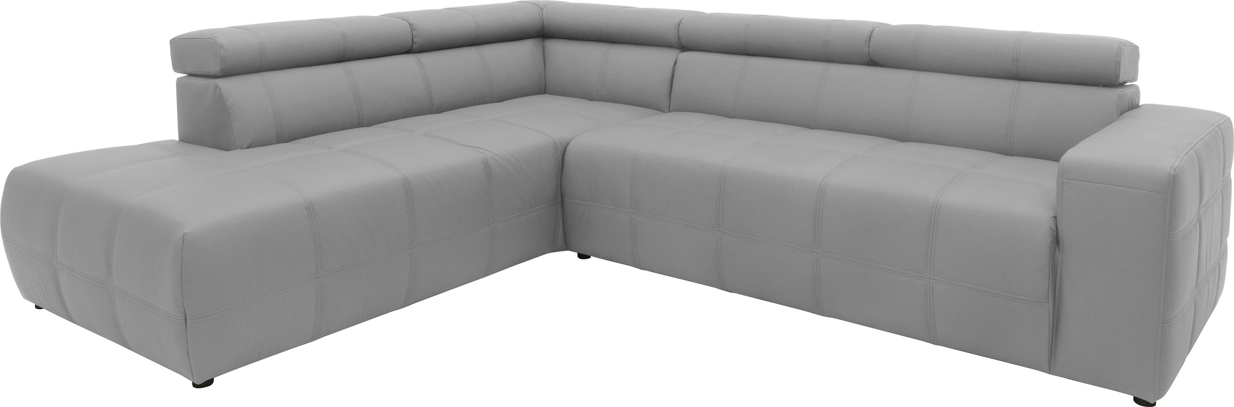 DOMO collection Ecksofa »Brandon L-Form, auch in Leder«, inklusive Kopfteilverstellung, wahlweise mit Sitztiefenverstellung