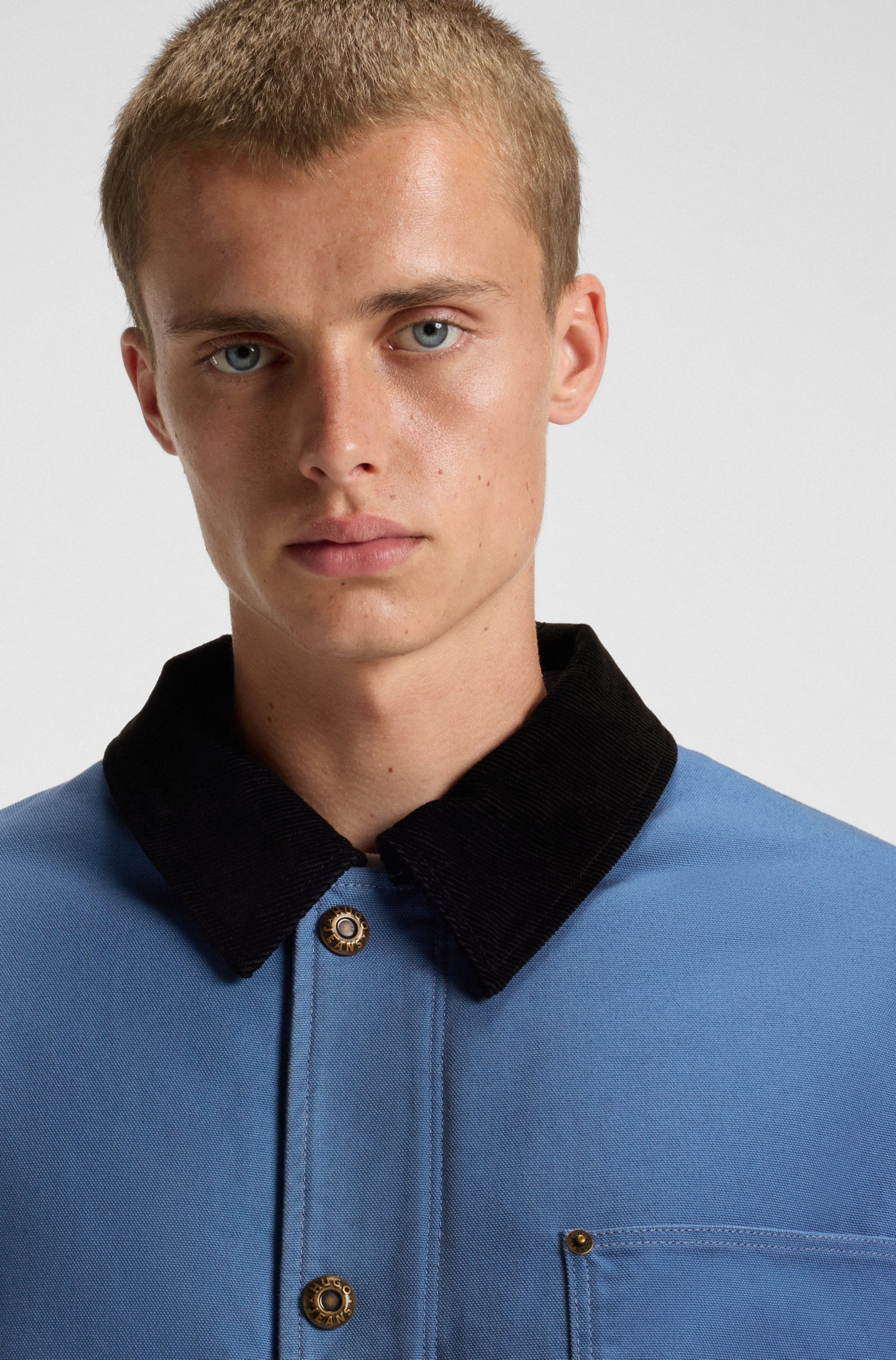 HUGO Blue Hemdjacke "Brams", Cordkragen, Oversized Fit, leicht wattiert günstig online kaufen