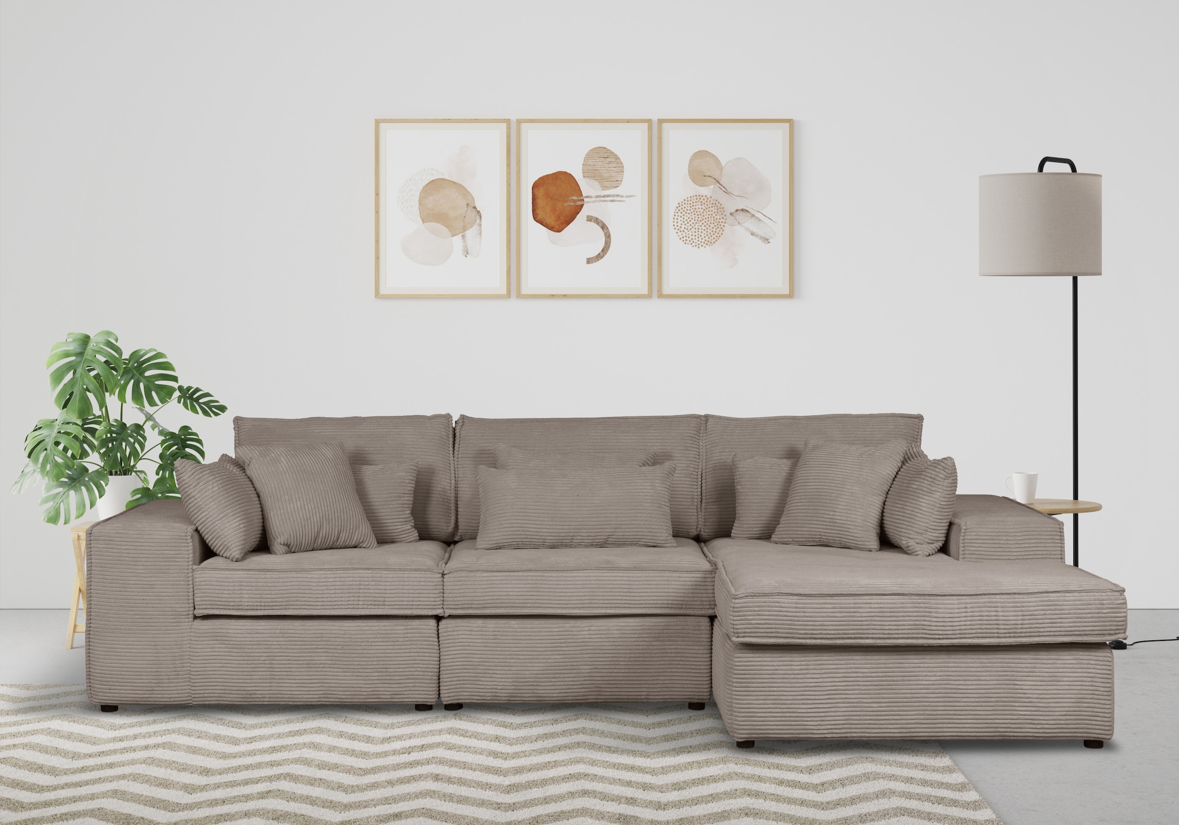 OTTO home Ecksofa "Florid L-Form" 3 Teile, bestehend aus Modulen, viele Bez günstig online kaufen