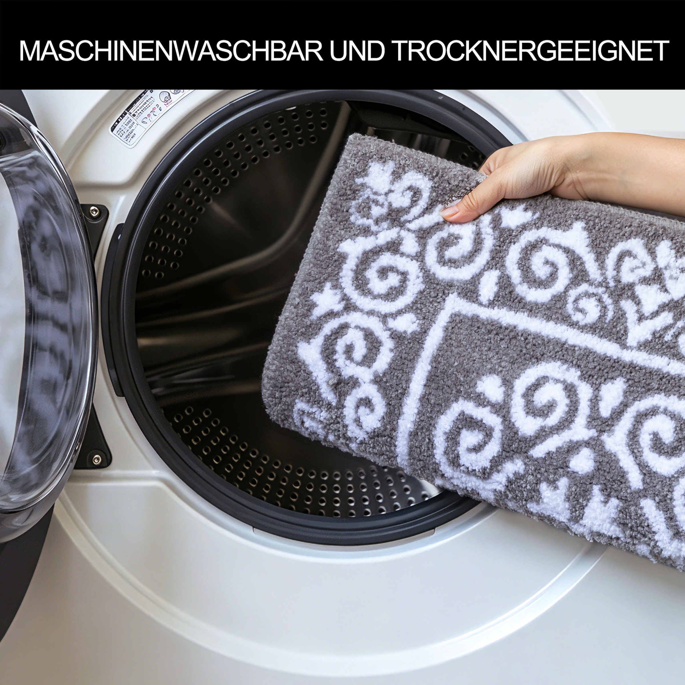 OTTO home Badematte »Dafna, Badteppich, Badvorleger, Badezimmer Teppich« Höhe 12 mm rutschhemmend beschichtet fußbodenheizungsgeeignet | schnell trocknend Orient-Optik, Vintage Design