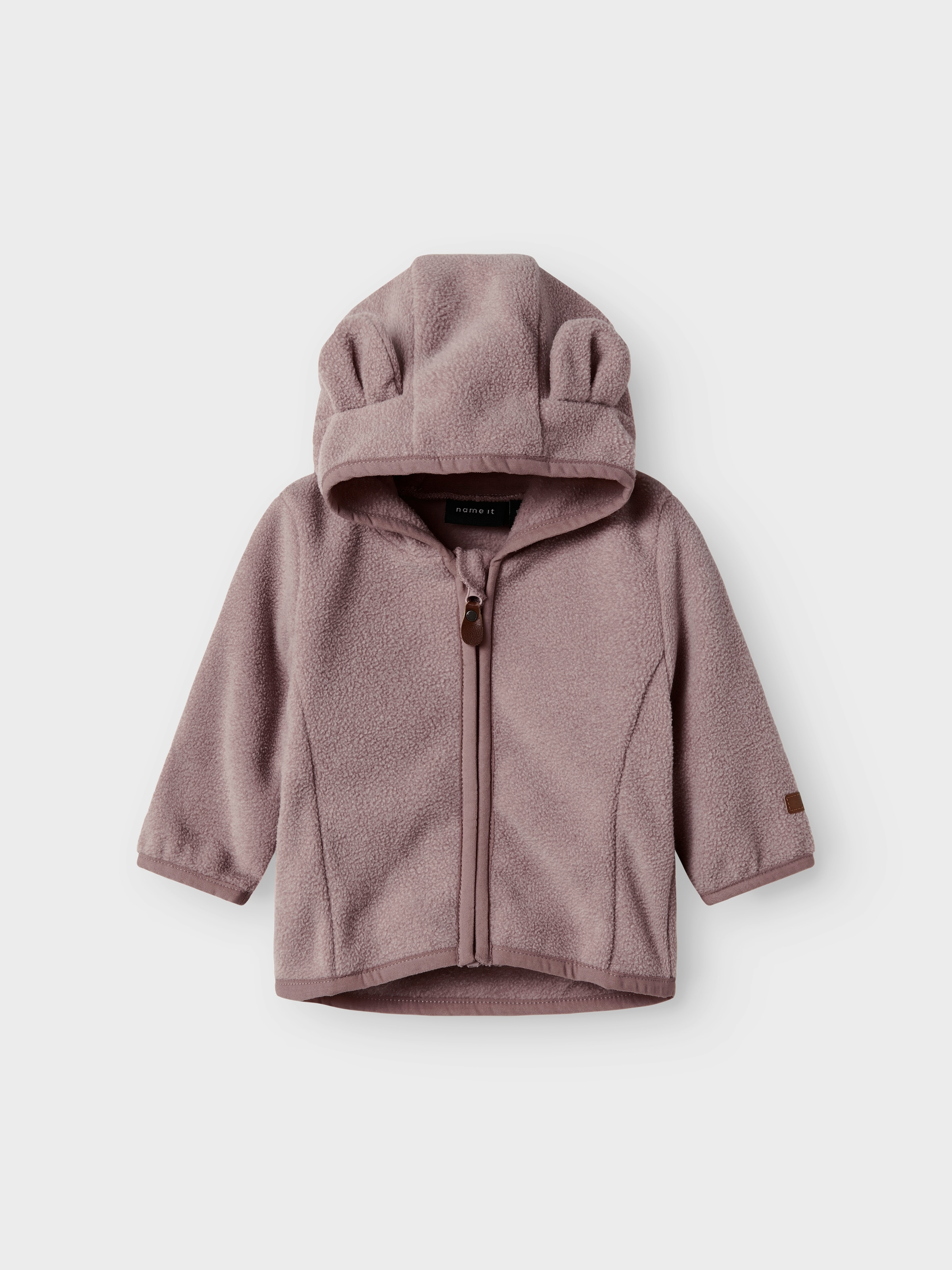 Name It Kapuzenfleecejacke "NBNMEEKO FLEECE JACKET MELANGE" mit Kapuze Fleece, Reißverschluss mit Kinnschutz