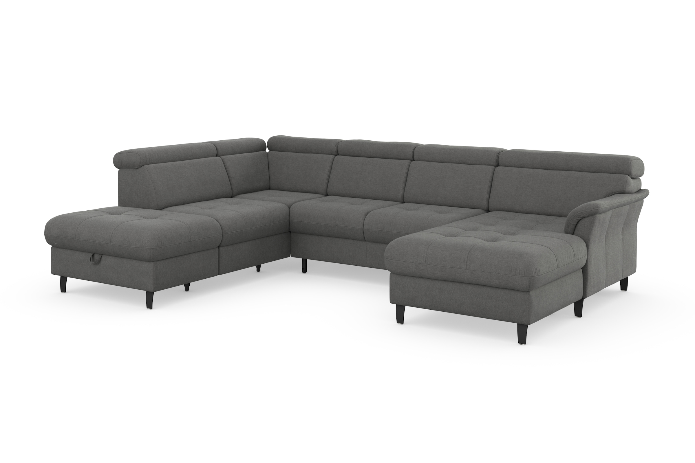 sit&more Wohnlandschaft »Marano U-Form«, inklusive Kopfteilverstellung, wahlweise mit Bettfunktion, Bettkasten