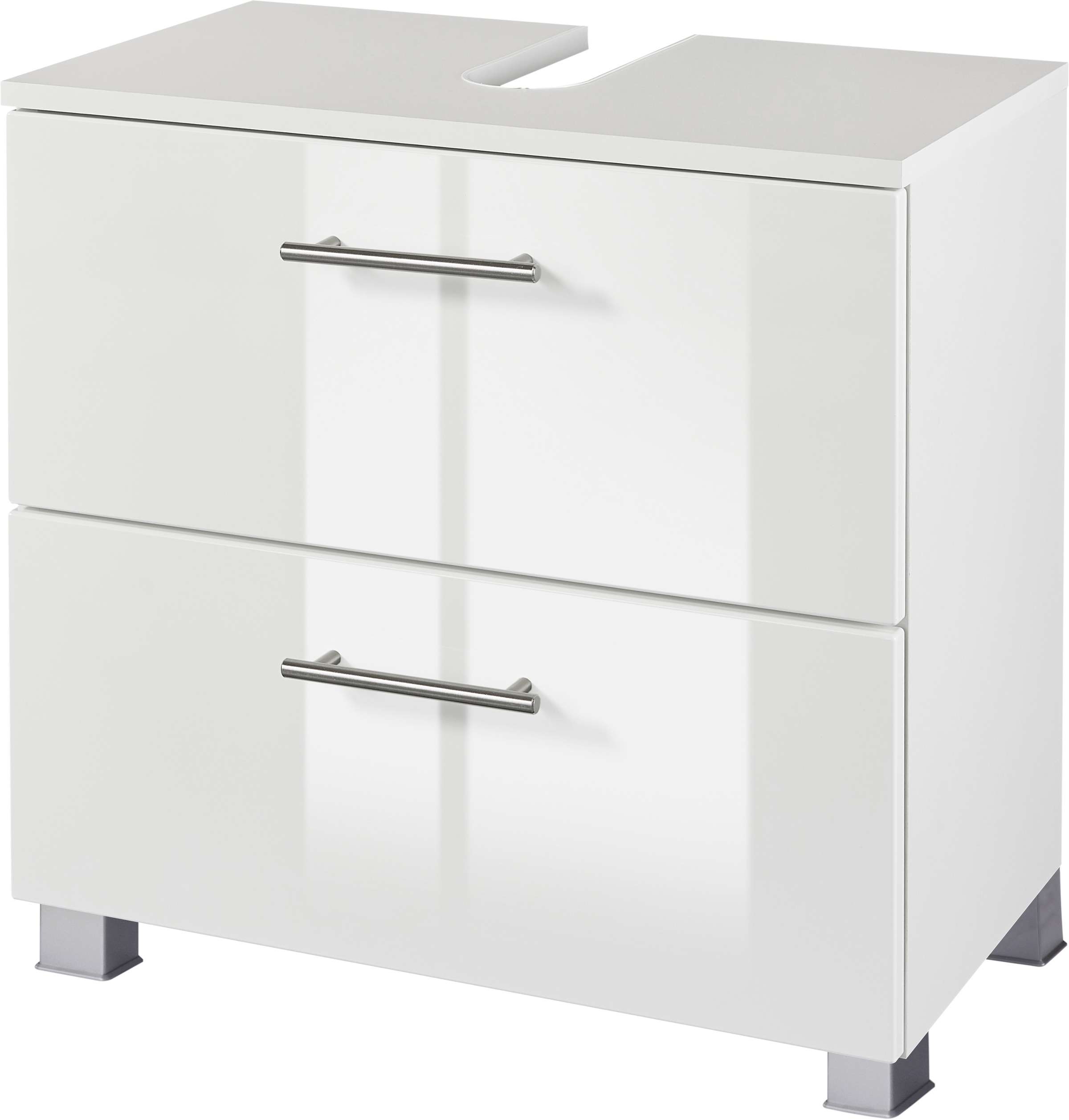 welltime Badmöbel-Set »"Trento", Badezimmer-Set, Waschbeckenunterschrank, Spiegelschrank«, (2 St.), inkl. LED Aufbauleuchtung Schalter/Steckdose, Möbel Made in Germany