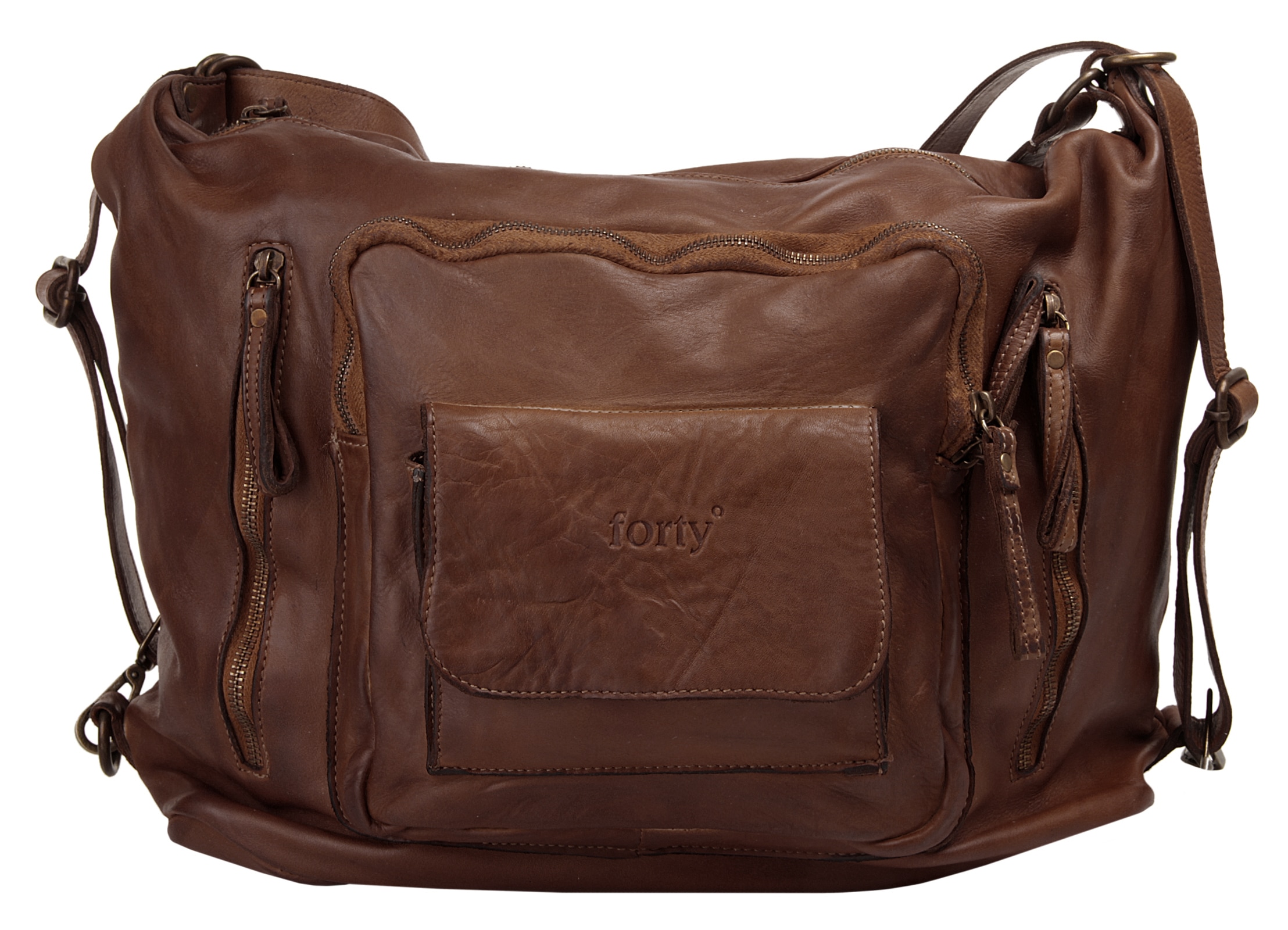 forty° Cityrucksack, echt Leder, Made in Italy