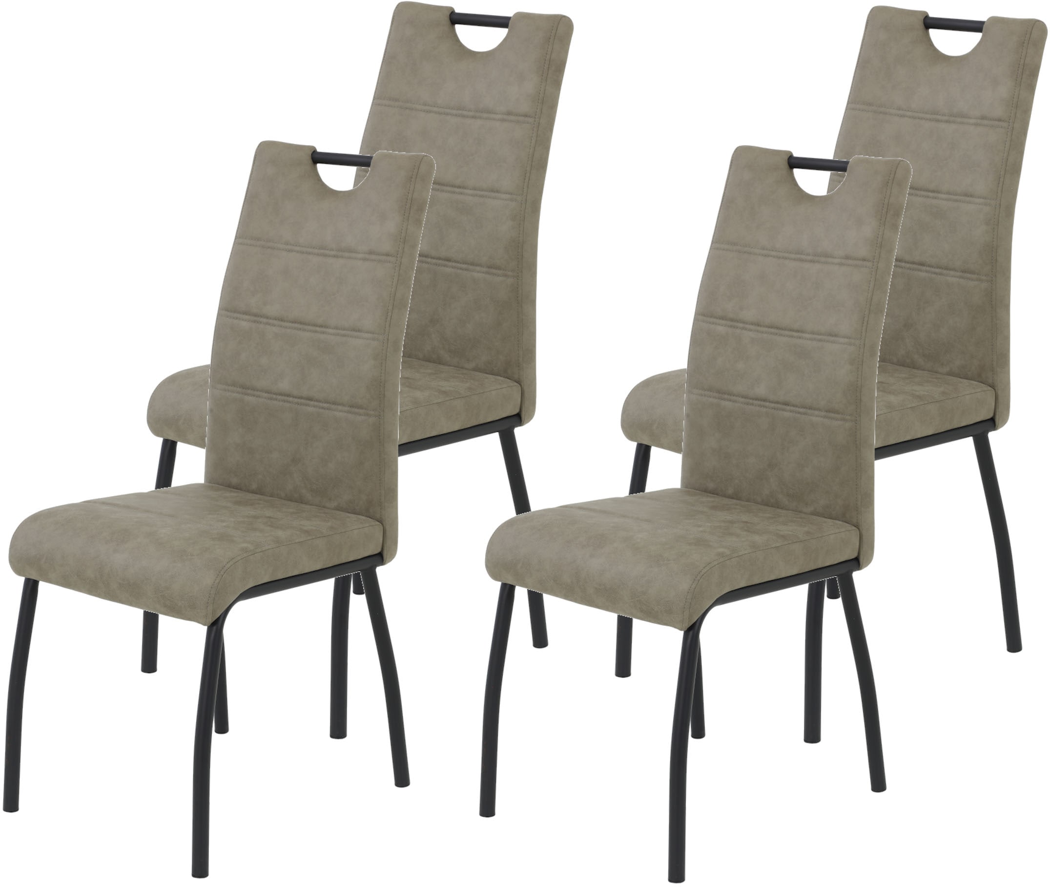 HELA "PETRA" (Set) 4 Stk.Vierfußstuhl; Vintage Optik; mit Griff; Rundrohrge günstig online kaufen