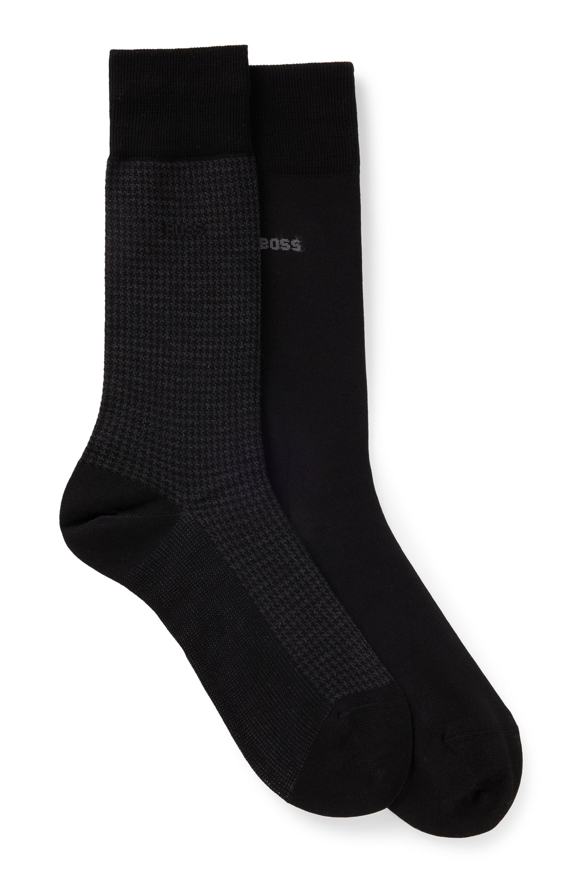 BOSS Socken »2P Houndstooth MC«, (Packung, 2 Paar, 2er Pack), mit eingesticktem Markenlogo
