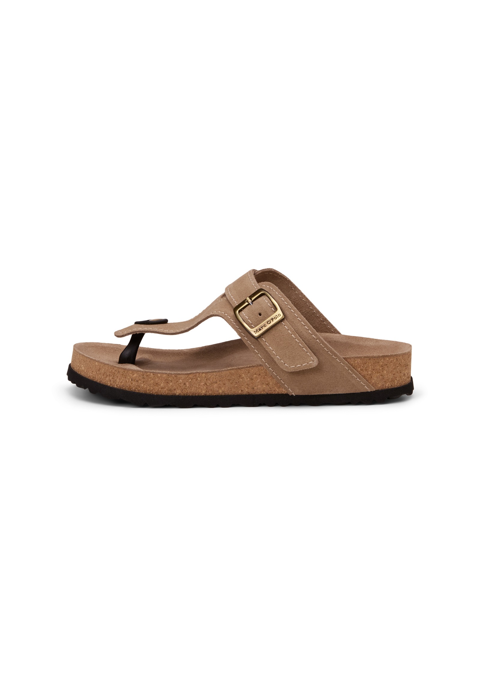Sandale MARC O'POLO "aus weichem Veloursleder", Damen, Gr. 42, light pure sand, Obermaterial: 100% Leder, unifarben, Schuhe Sandale 5