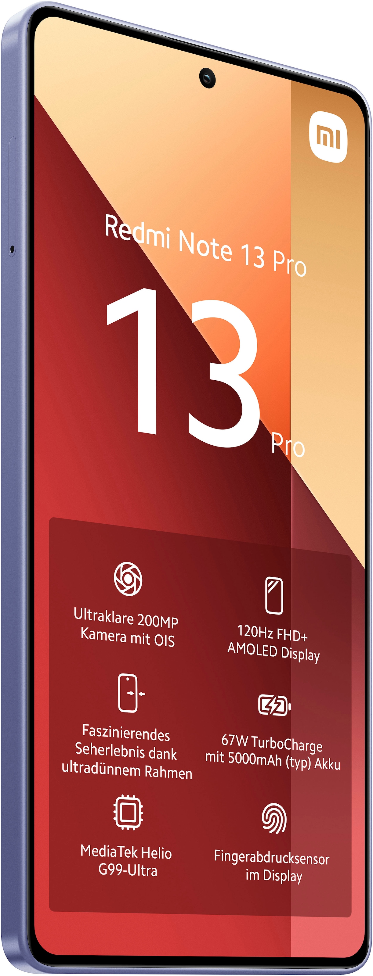 Xiaomi Smartphone »Redmi Note 13 Pro 8+256GB«, Lavender Purple, 16,94 cm/6,67 Zoll, 256 GB Speicherplatz, 200 MP Kamera