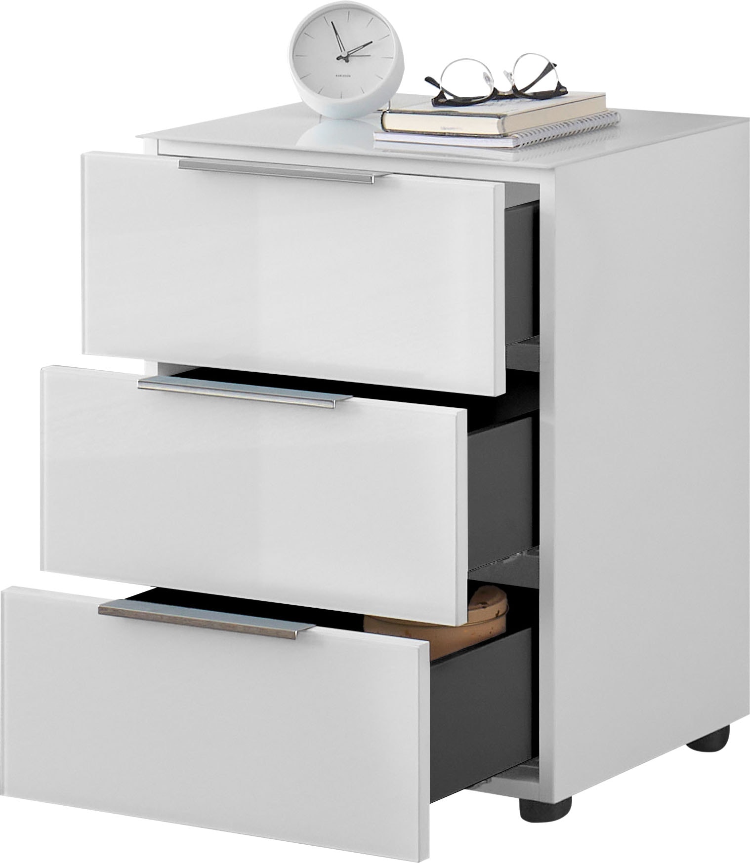 HBZ Nachtkommode »Santorin Nachtkonsole, BxHxT 45x61x40 cm«, (1 St.), Breite 45cm, Softclose für Schubkästen, Melaminbeschichtung