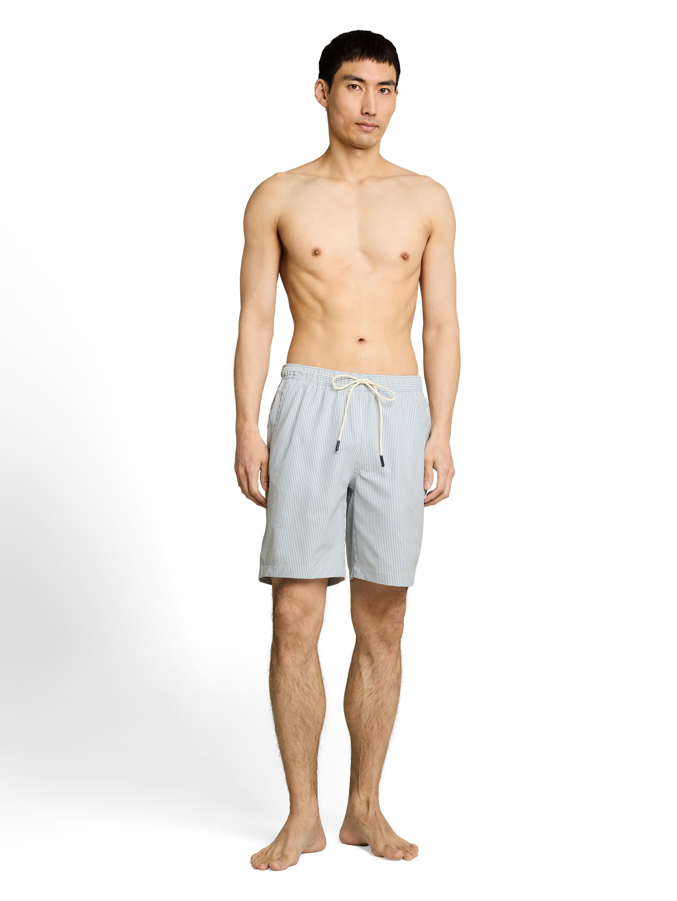 TOM TAILOR Badehose im Streifen-Design und mit Eingrifftaschen