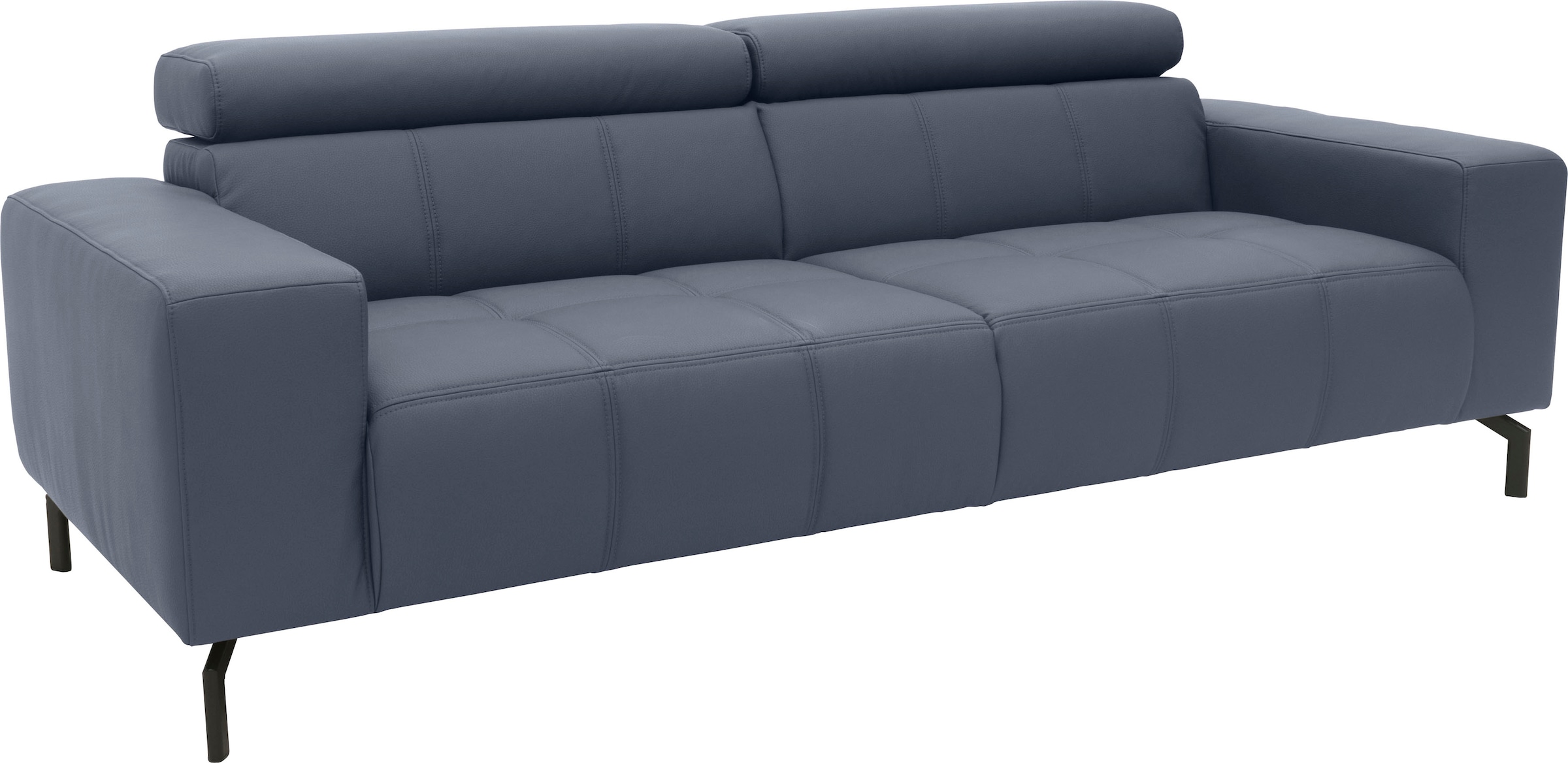 DOMO collection 2,5-Sitzer »Cunelli zeitlos und elegant, moderne Sitznähte als Designelement,«, wahlweise mit 6-fach verstellbaren Kopfteilen, fester Sitzkomfort
