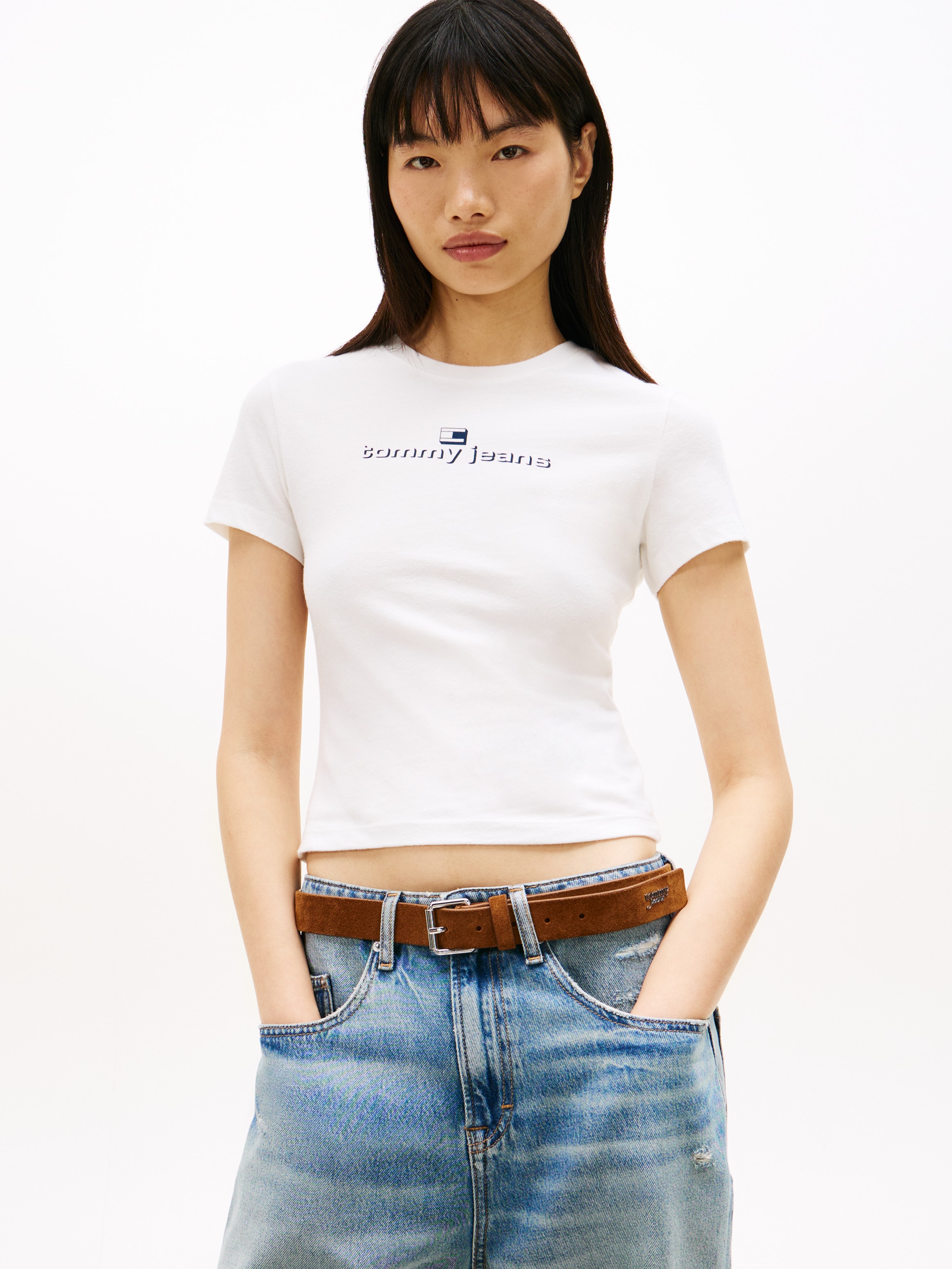 Tommy Jeans Kurzarmshirt "TJW 2PACK SLIM ESS LOGO 1 TEE" Packung, 2er-Pack, 2 tlg.
