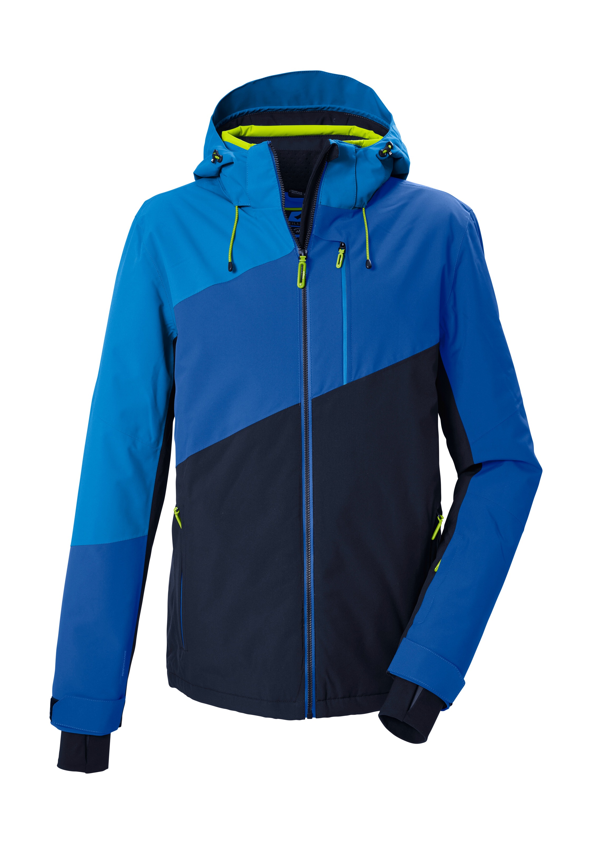 Killtec Skijacke "KSW 89 MN SKI JCKT" Mehrfarbige, wasserdichte Skijacke mit abnehmbarer Kapuze