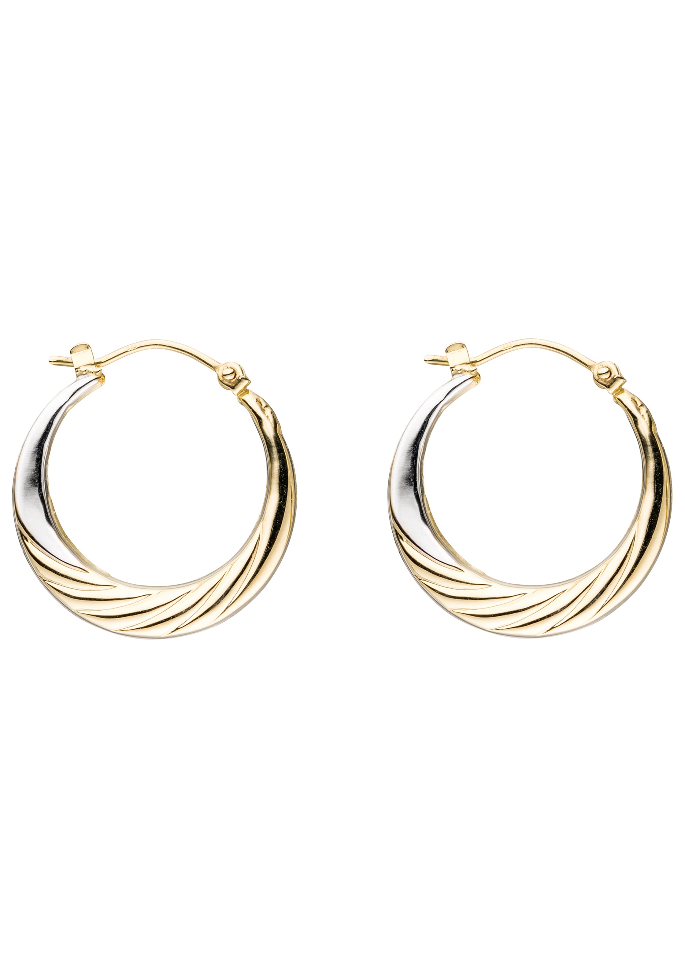 JOBO Paar Creolen rund 333 Gold bicolor