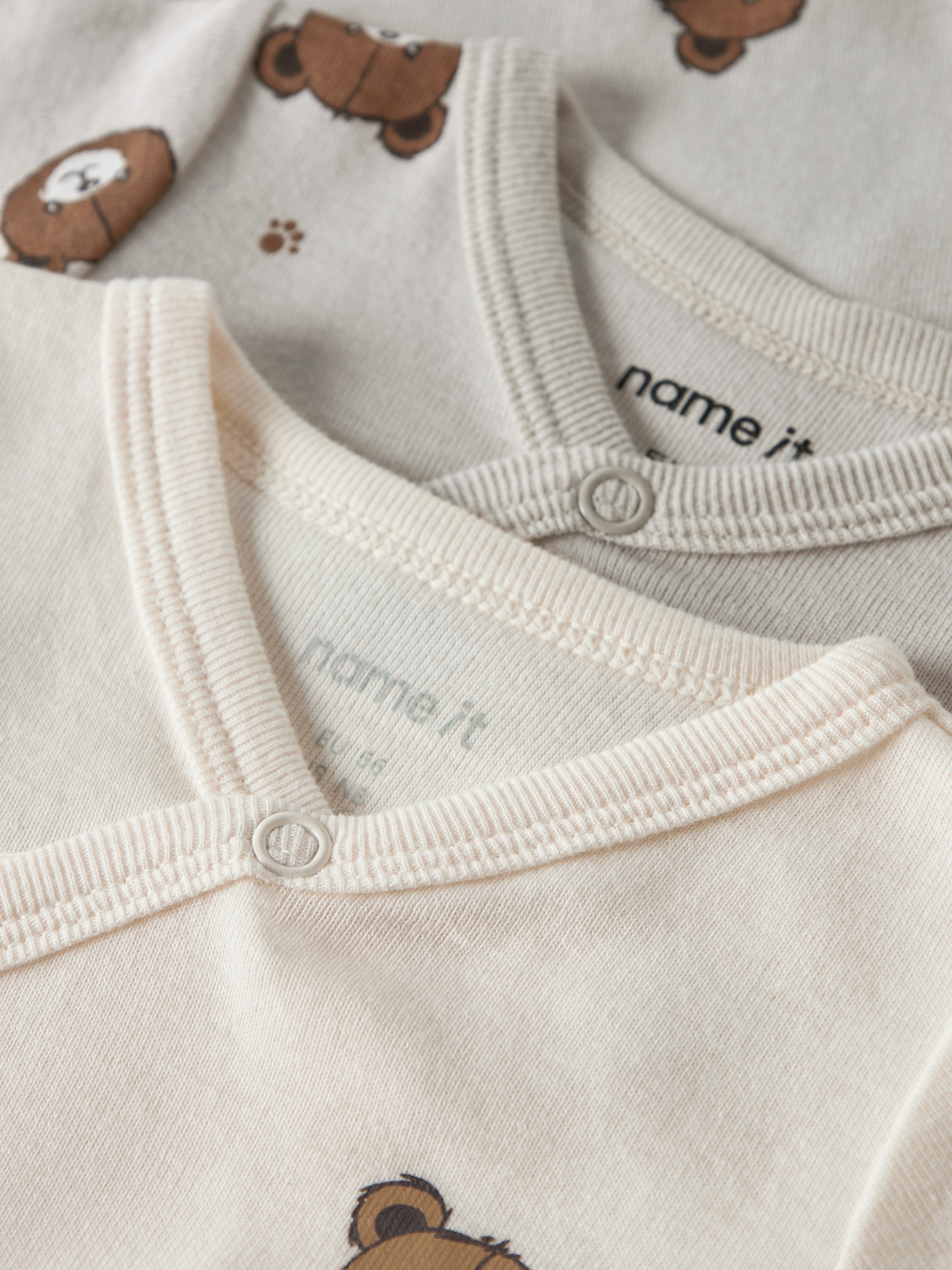 Name It Langarmwickelbody »NBNBODY 2P LS WRAP PUMICE BEAR« Packung, 2 tlg.