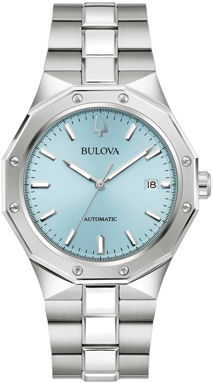 BULOVA Herren Automatikuhr, silber, Armbanduhren, Armbanduhr, Herrenuhr, Mechanische Uhr, Edelstahlarmband, analog, Tag