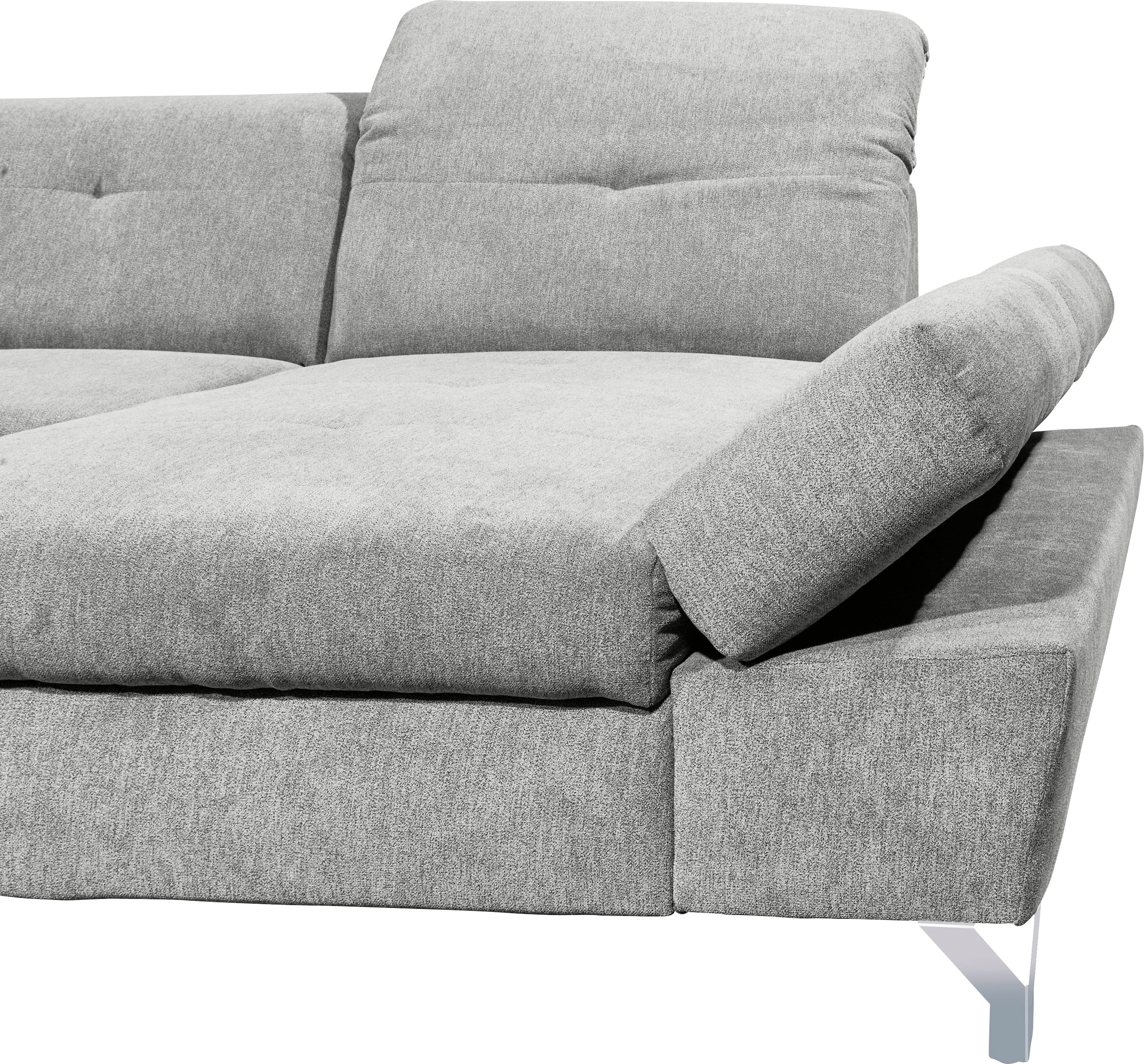 ED EXCITING DESIGN Wohnlandschaft »Melfi U-Form mit Bettfunktion, Bettkasten«, Arm- & Kopfteilverstellung & 3 Nierenkissen