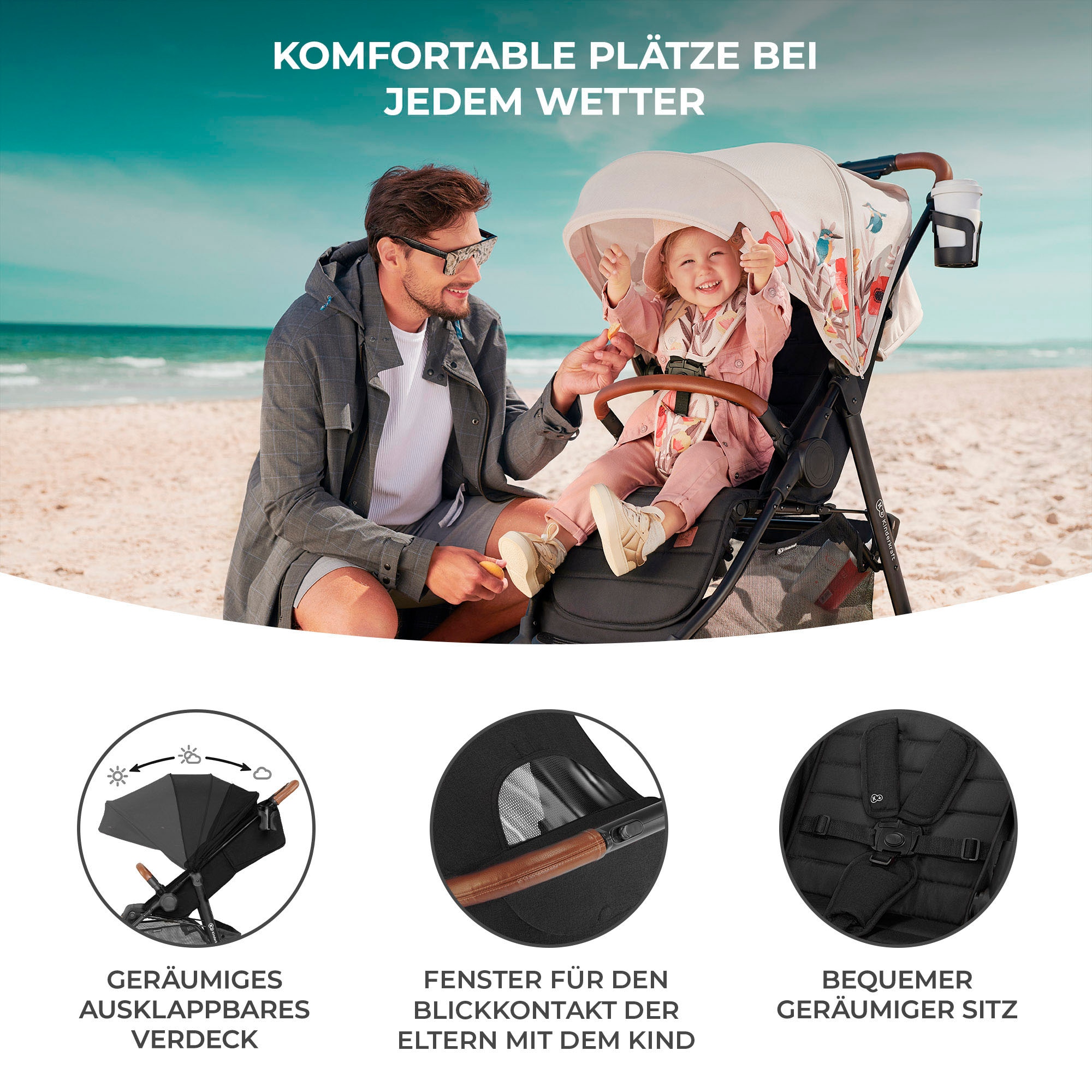 Kinderkraft Kinder-Buggy »GRANDE PLUS«, 22 kg