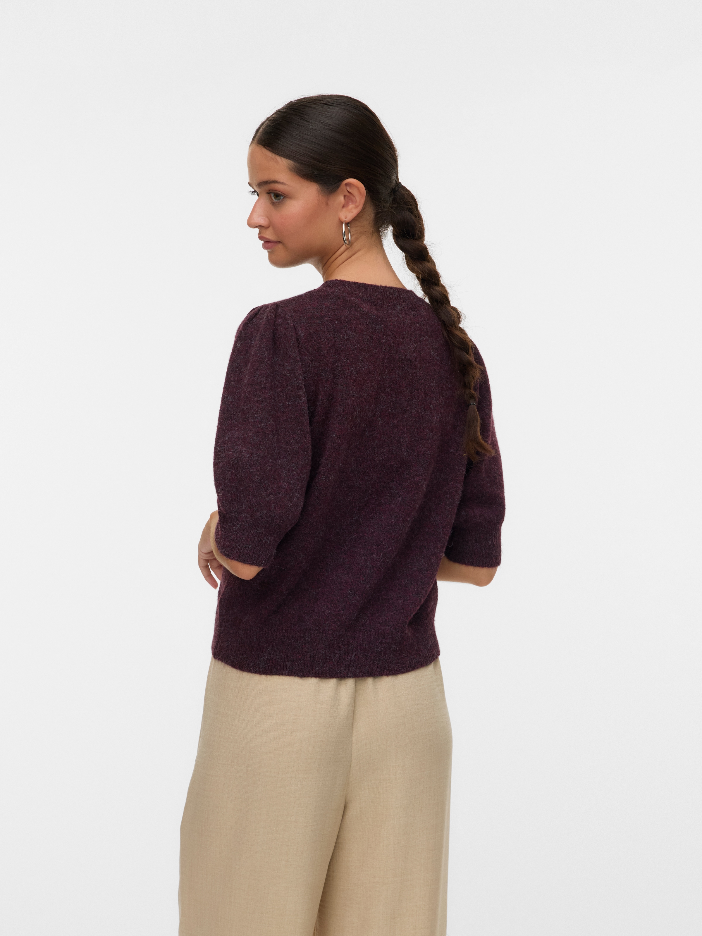 Vero Moda Strickpullover »VMDOFFY 2/4 O-NECK PULLOVER GA NOOS«, mit leichten Puffärmeln