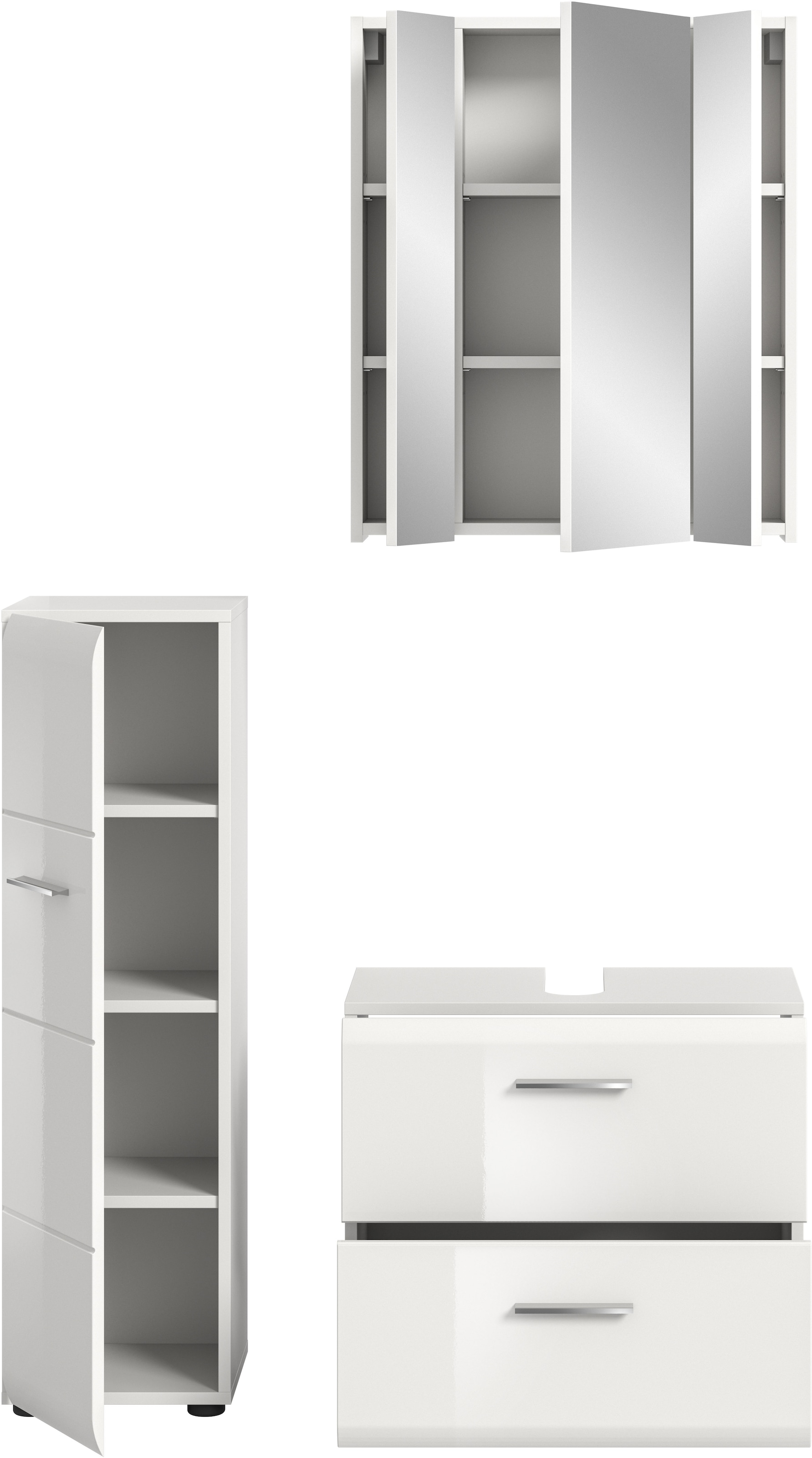 INOSIGN Badezimmer-Set, (Set, 3 St.), Florenz, Badkombination 3-tlg., Artisan Oak NB, Standschrank