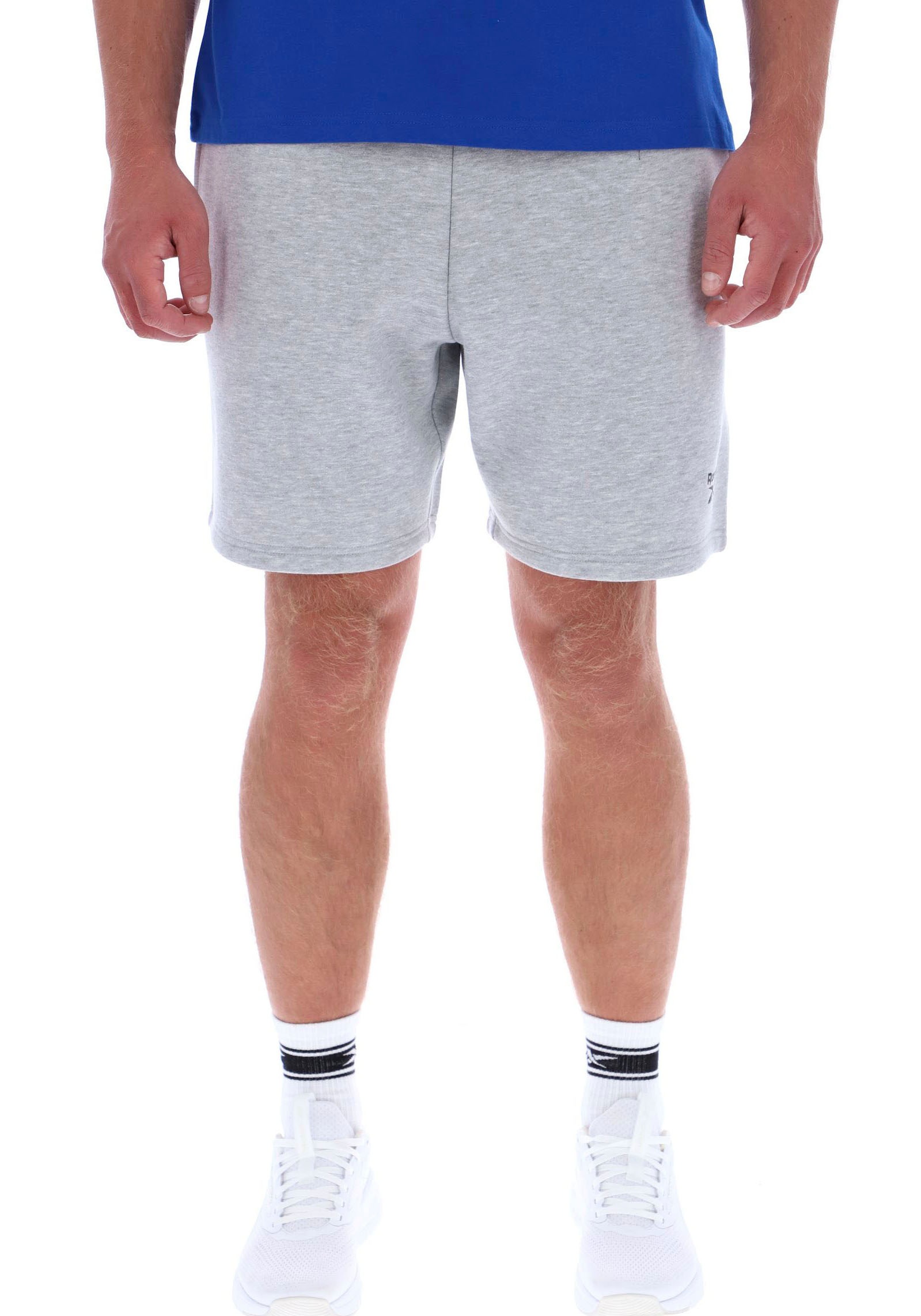 REEBOK Herren Sweatshorts "MARCUS SMALL LOGO FLEECE SHORTS"light grau marl, Gr. XXXL, Obermaterial: 60% Baumwolle, 40% Polyester, Hosen
