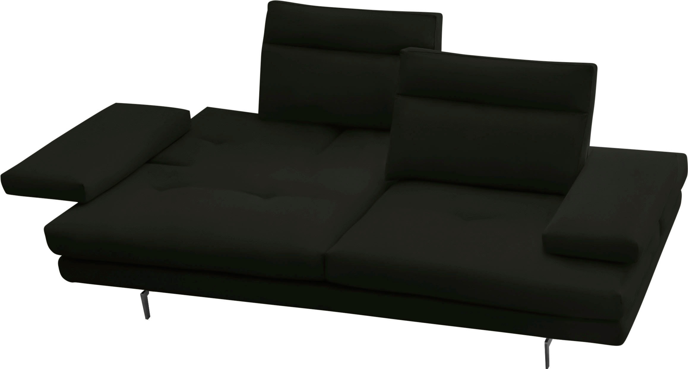 CALIA ITALIA 3-Sitzer »Toby Wing, Designsofa, hochwertige Verarbeitungsdetails, bequem«, inkl. Sitztiefenverstellung und Armteilfunktion, Füße in Schwarz matt