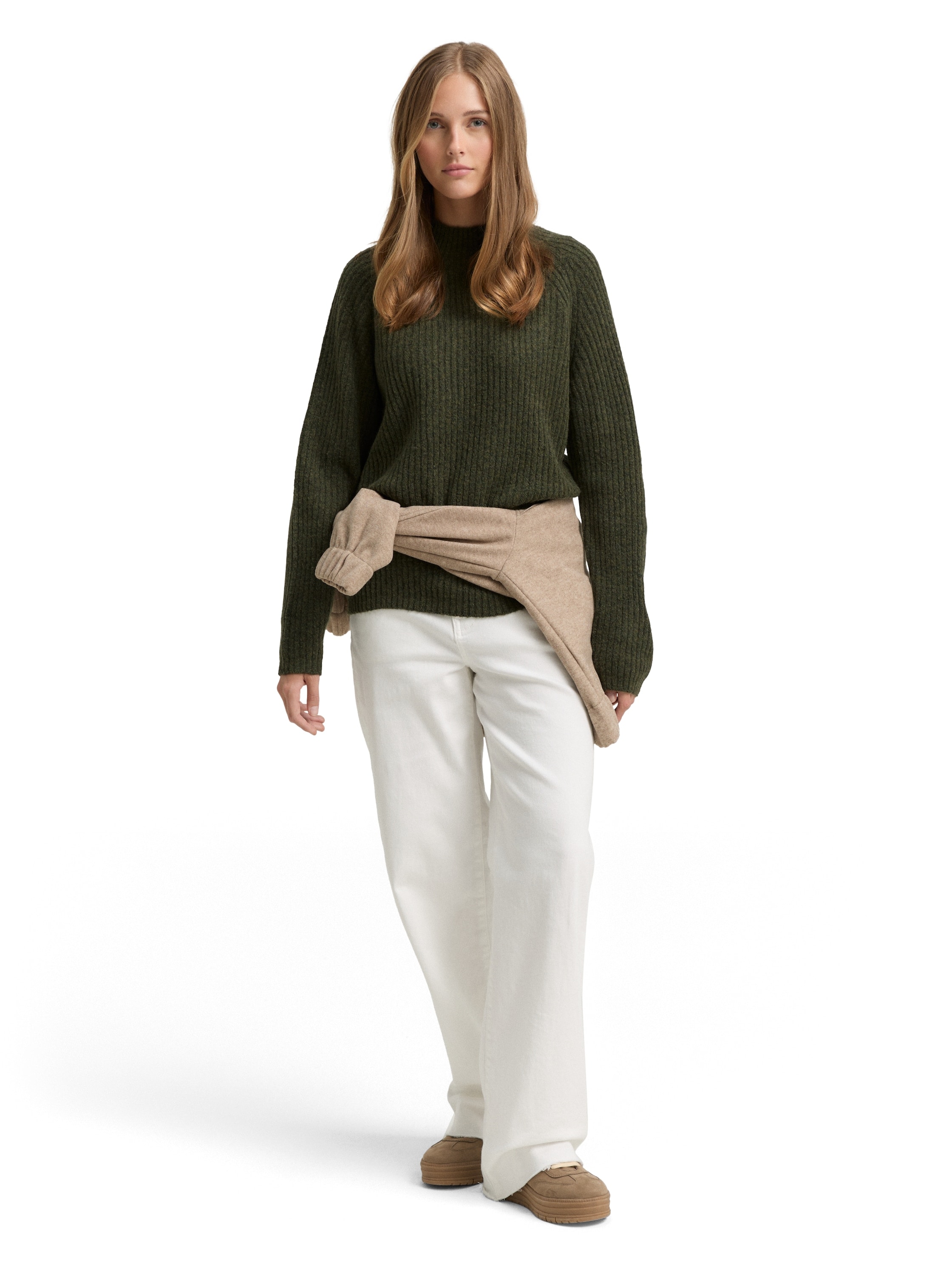 TOM TAILOR Denim Strickpullover mit Stehkragen