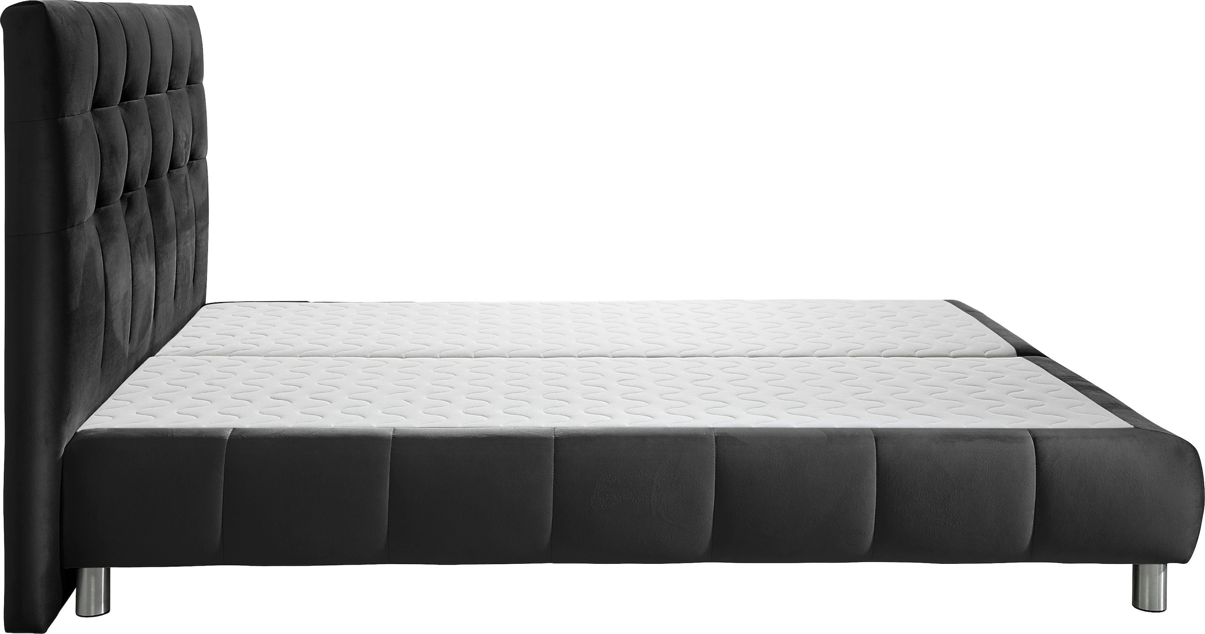 andas Boxspringbett »Salo XXL«, in Samtoptik oder Struktur, 6 Breiten in Überlänge 220cm, 4 Härtegrade