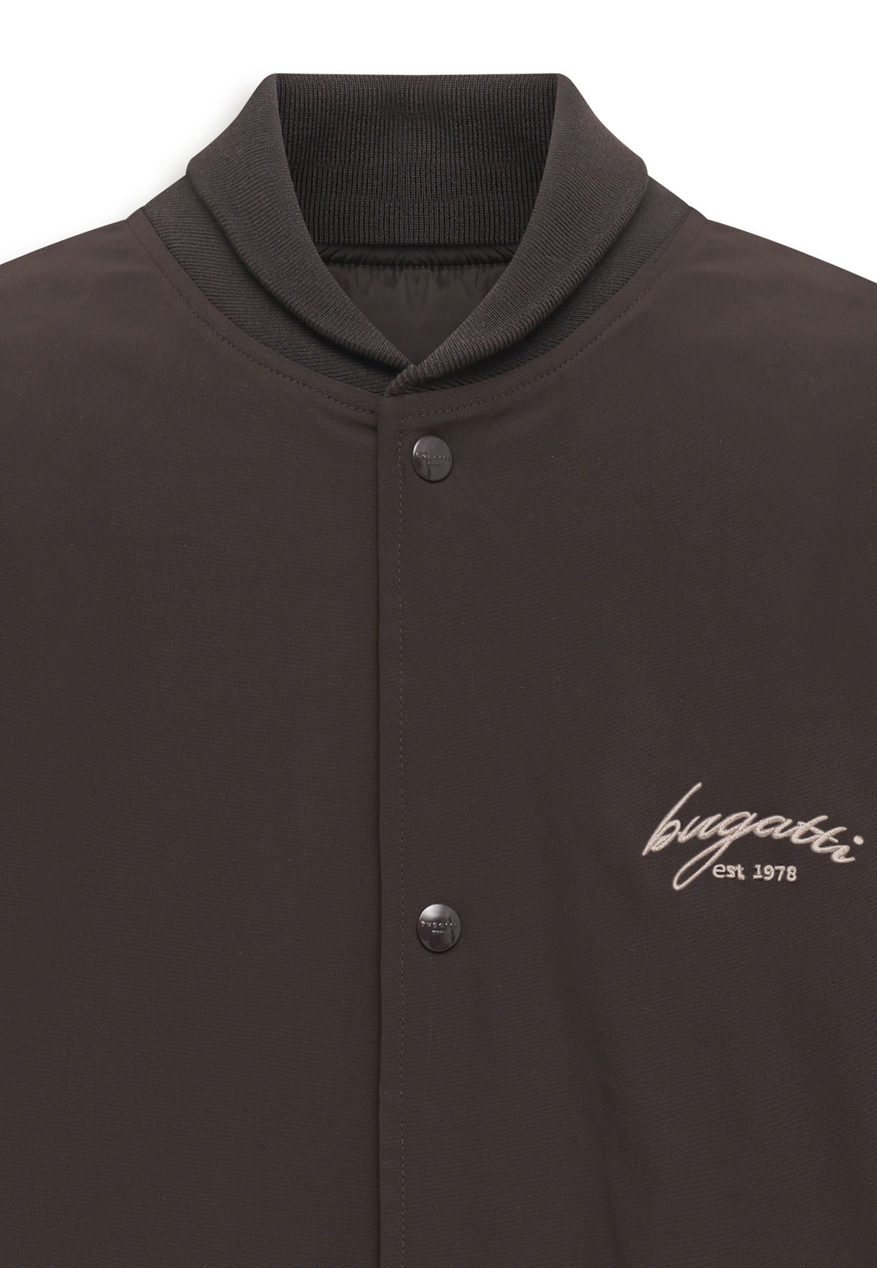 bugatti Blouson »Collegejacke« ohne Kapuze mit Logo-Print und Kontrastdetails