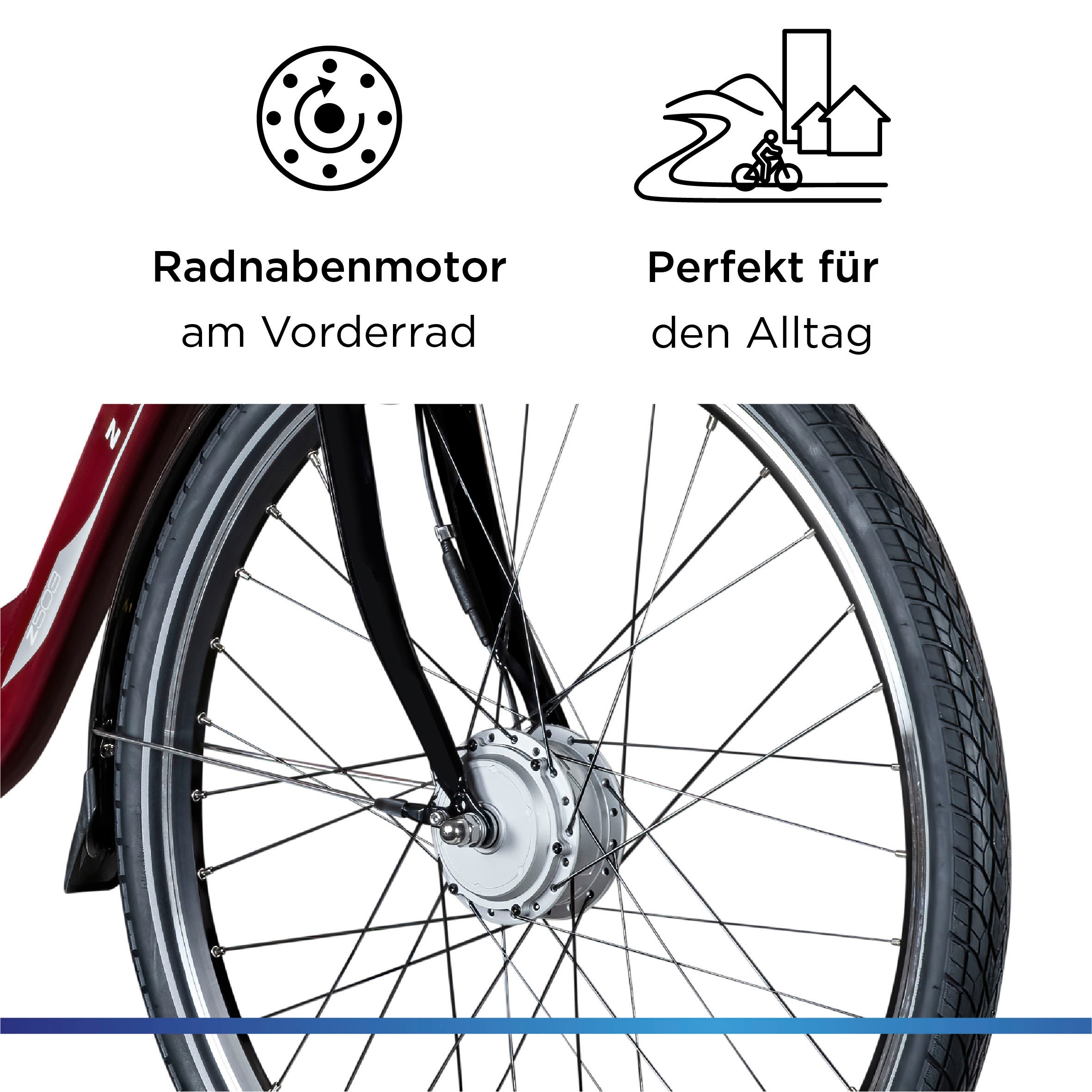 Zündapp »Z503« 7 Gang Shimano Tourney Schaltwerk Kettenschaltung Frontmotor 240 W Pedelec, Elektrofahrrad für Damen und Herren