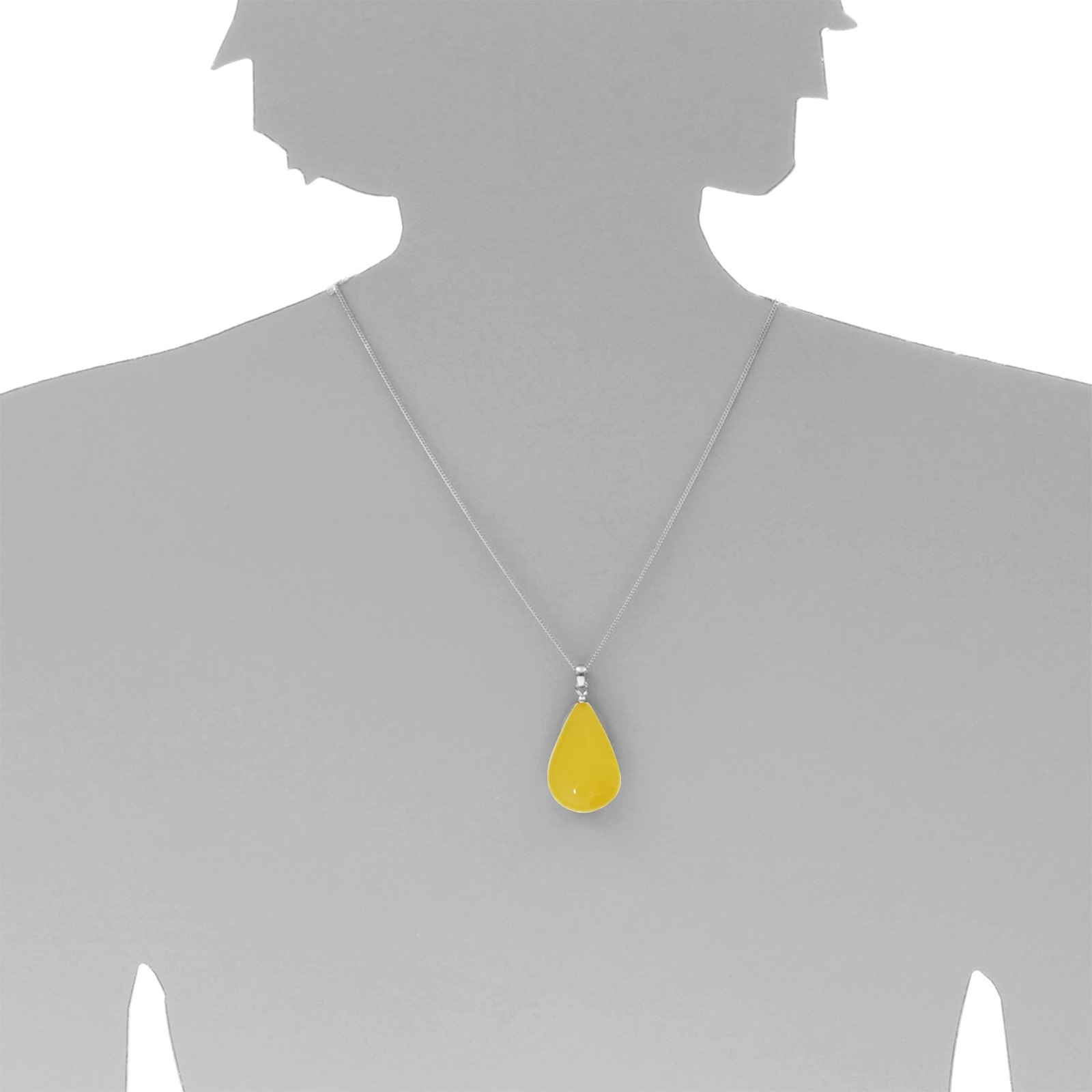 Ostsee-Schmuck Tropfen Pendant Silver 40mm 2