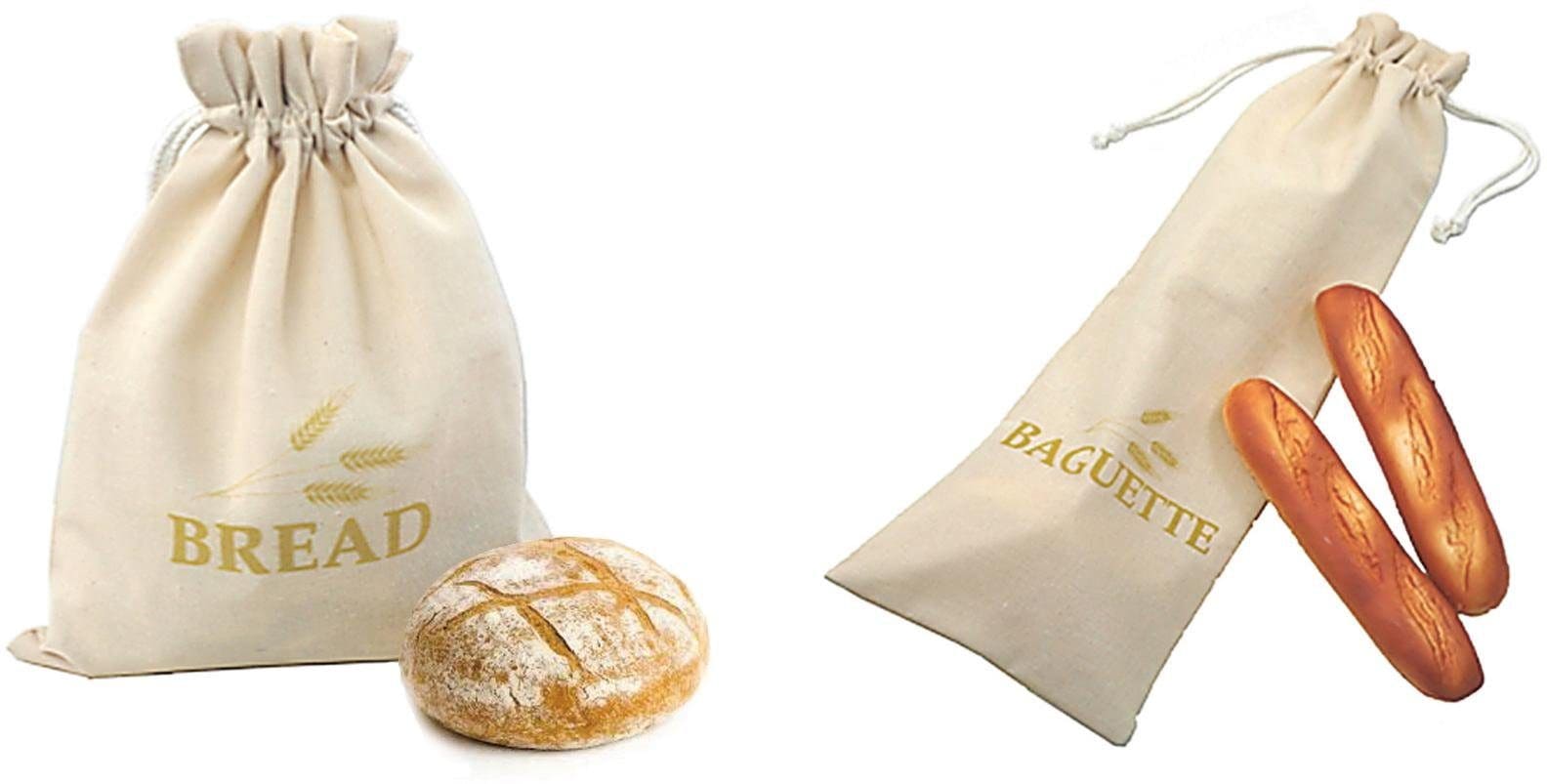 Brottasche, (Set, 2 tlg.), 1 Baguettbeutel, 1 Brotbeutel