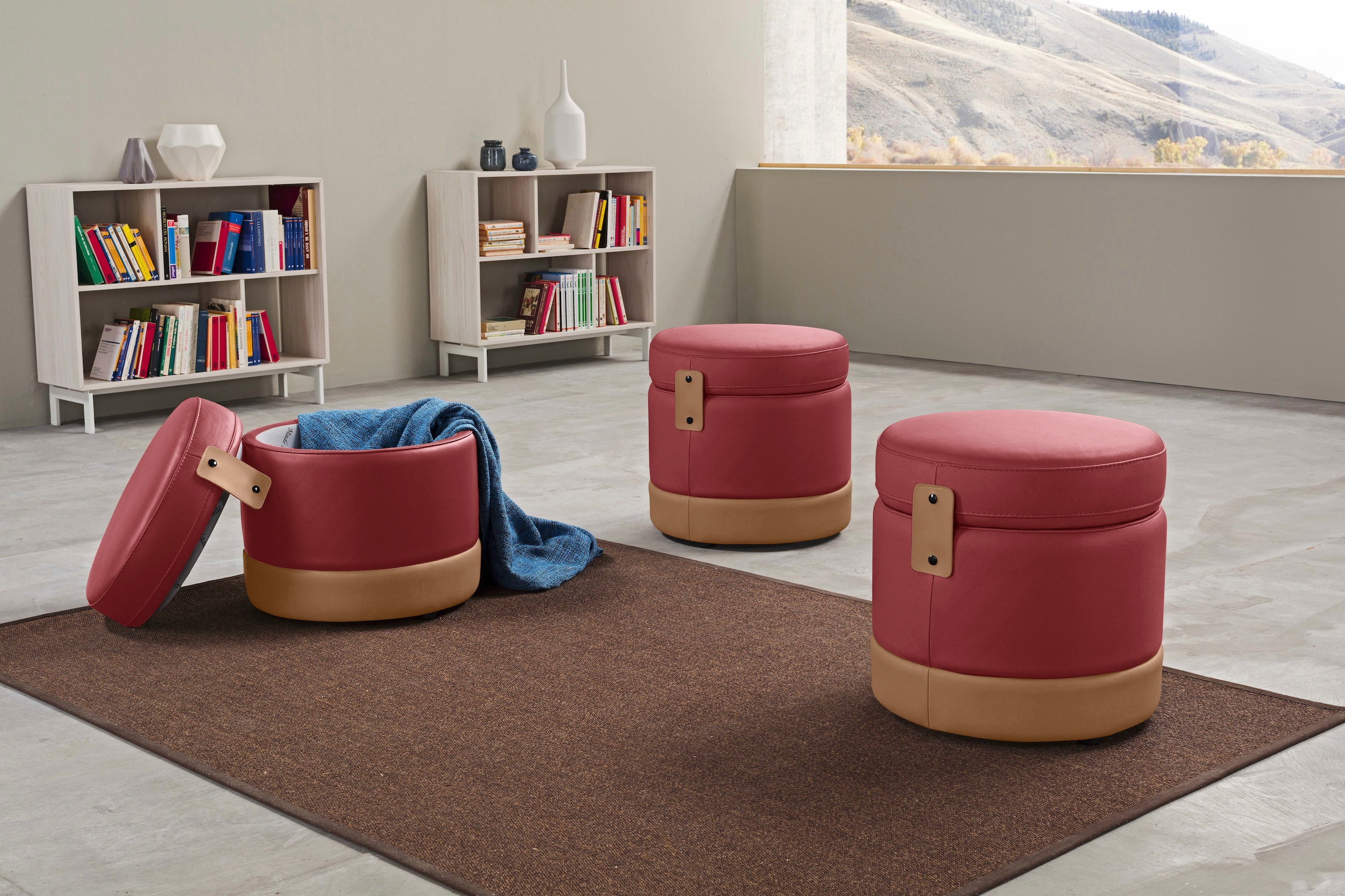 Egoitaliano Hocker "Tonder, Designhocker als Blickfang mit tollen Details, B/T 50/50cm" inkl. praktischem Stauraum als funktionale Stauraummöglichkeit