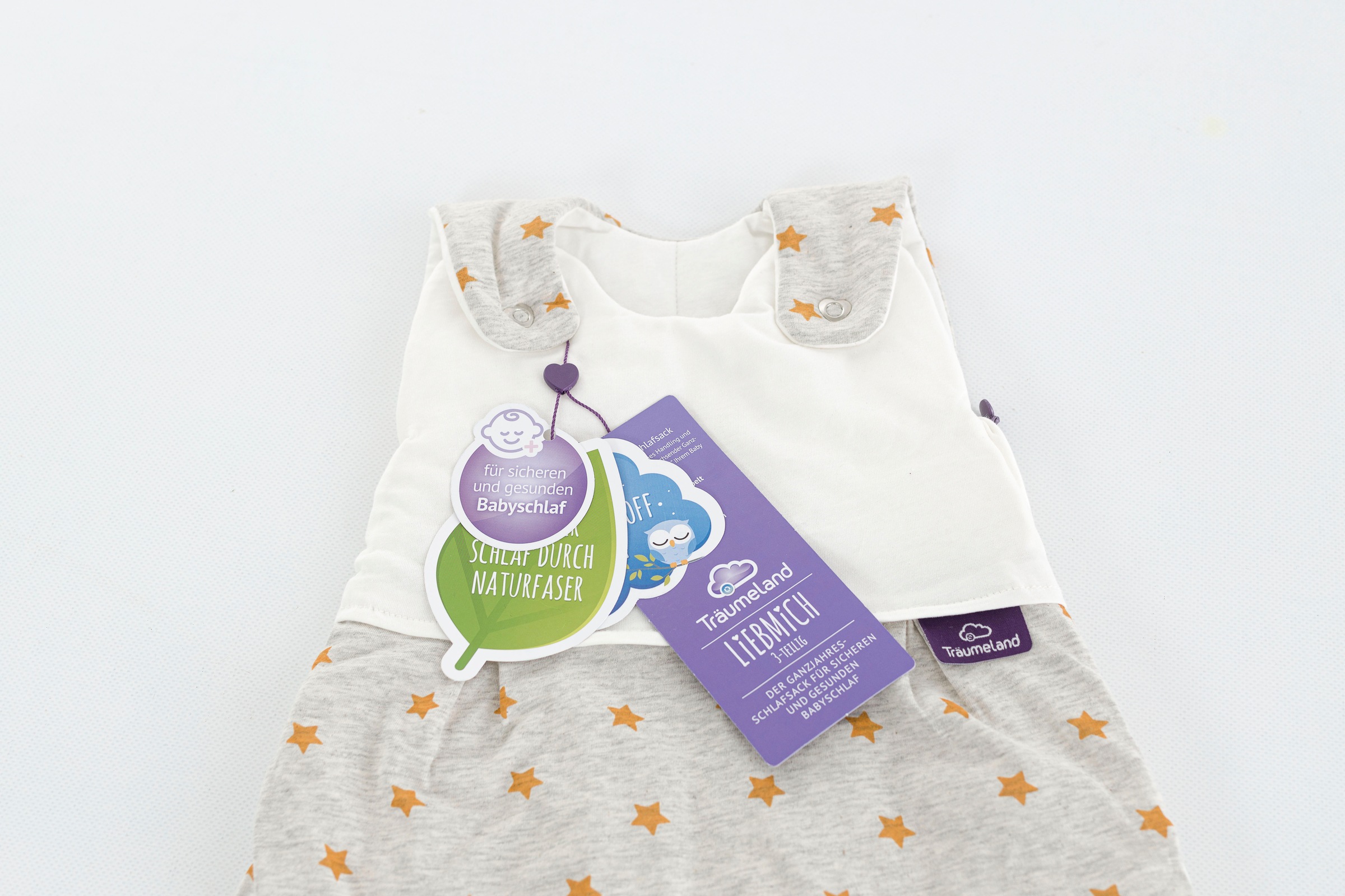 Träumeland Babyschlafsack »3tlg. Set LIEBMICH, Design Sternentraum blau«, (3 tlg.)