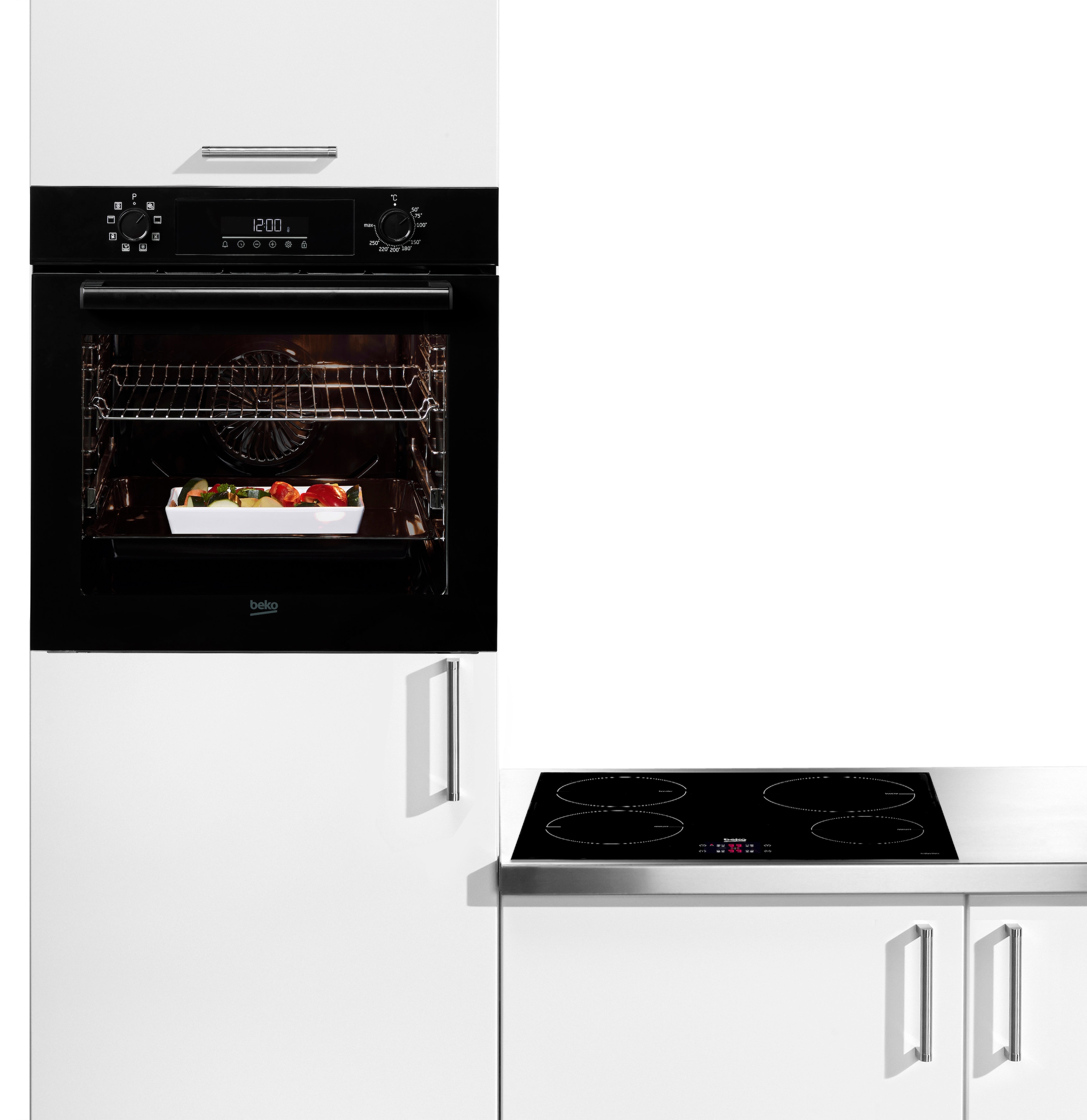 BEKO Elektro-Herd-Set »BBSM11340B« mit 1-fach-Teleskopauszug AeroPerfect