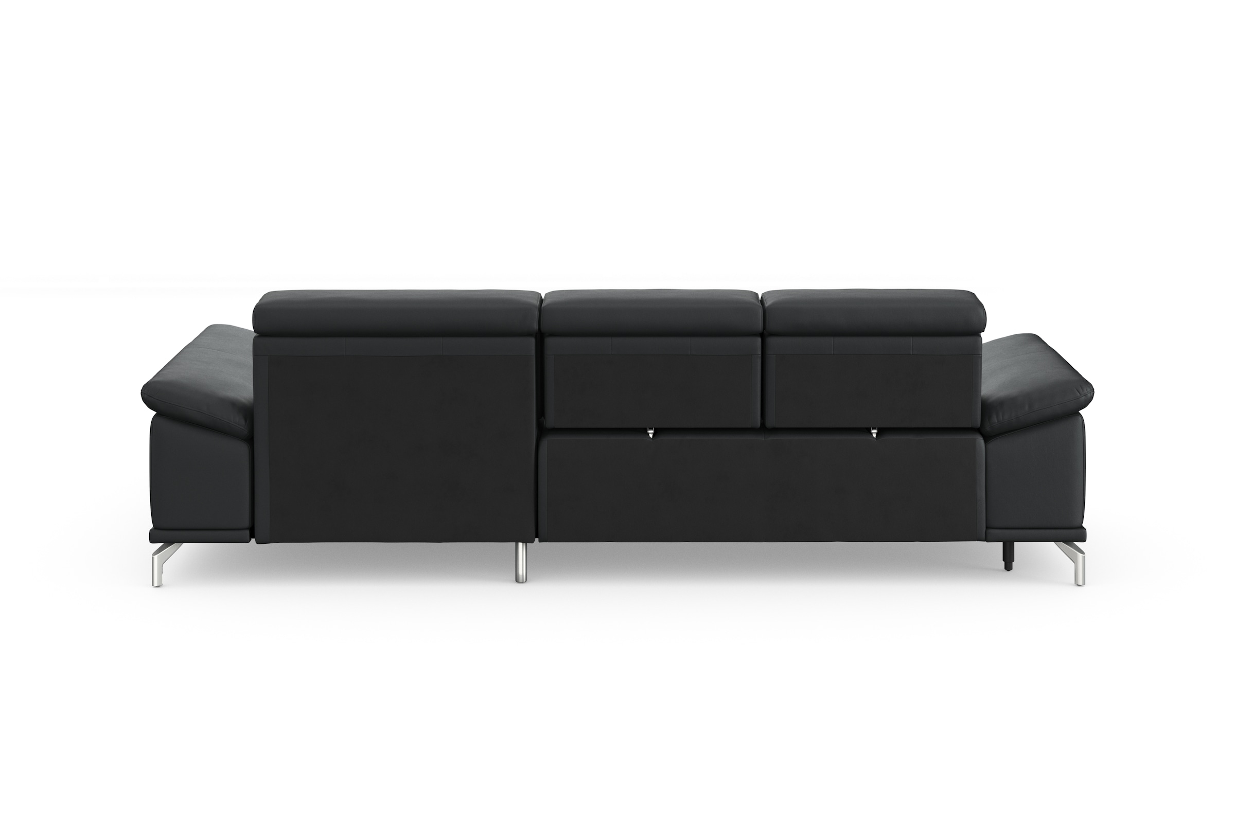 sit&more Ecksofa »Cabrio L-Form, mit Sitztiefenverstellung, Arm- und Kopfteilverstellung«, 2 Nierenkissen, Federkern, optional Bettfunktion und Stauraum