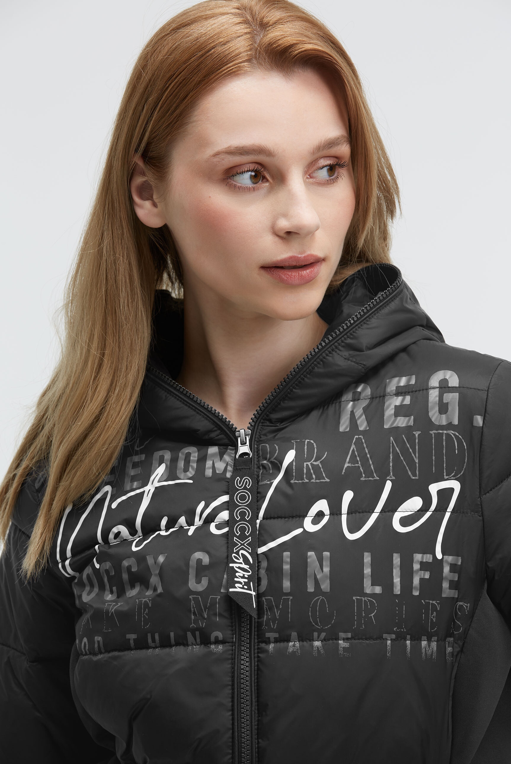 SOCCX Winterjacke, mit Kapuze, mit Windbreaker-Bündchen