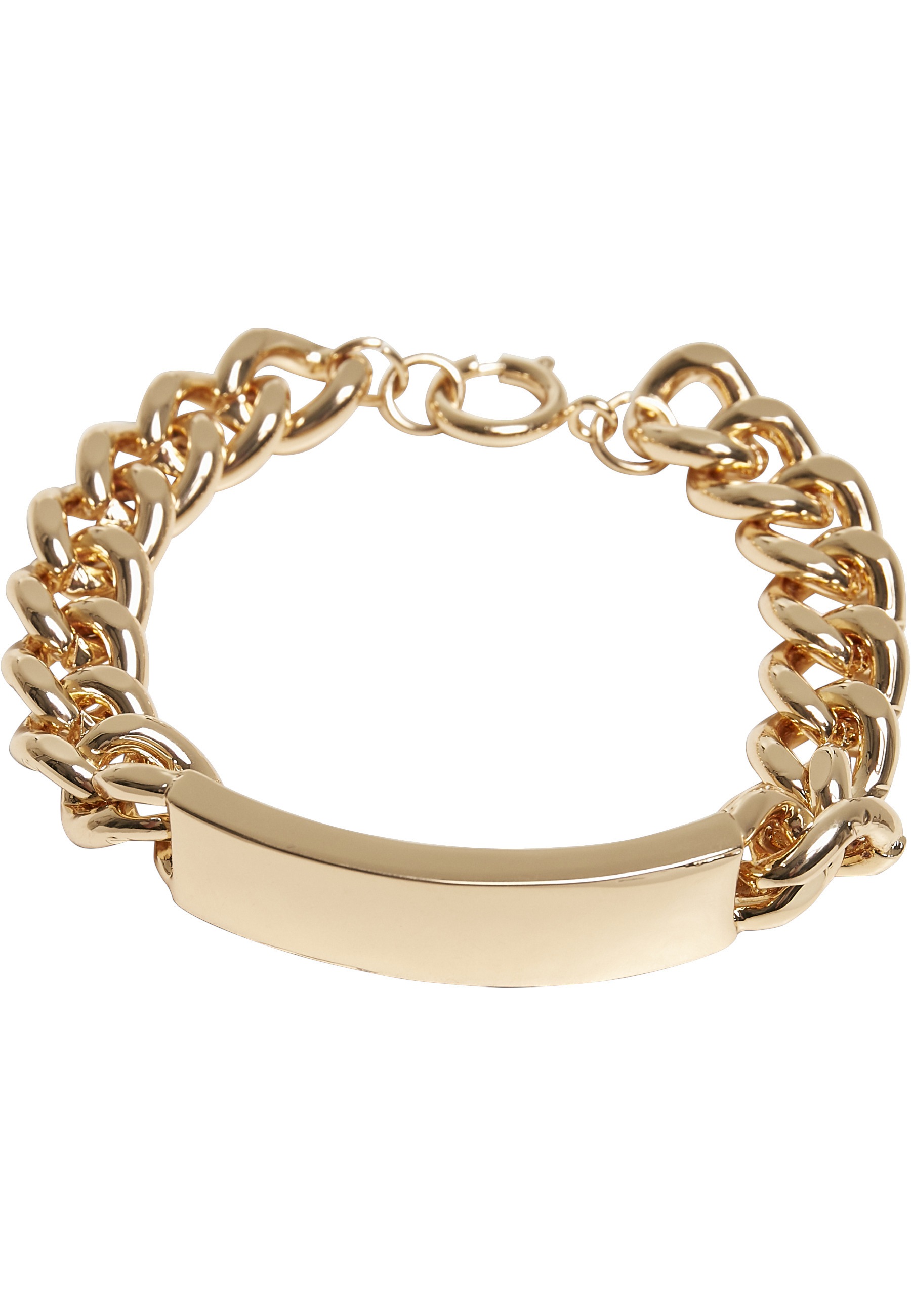 URBAN CLASSICS Damen Bettelarmband "Urban Classics Unisex Plate Bracelet", S/M, Eisen, gold, Eisen, Armbänder
