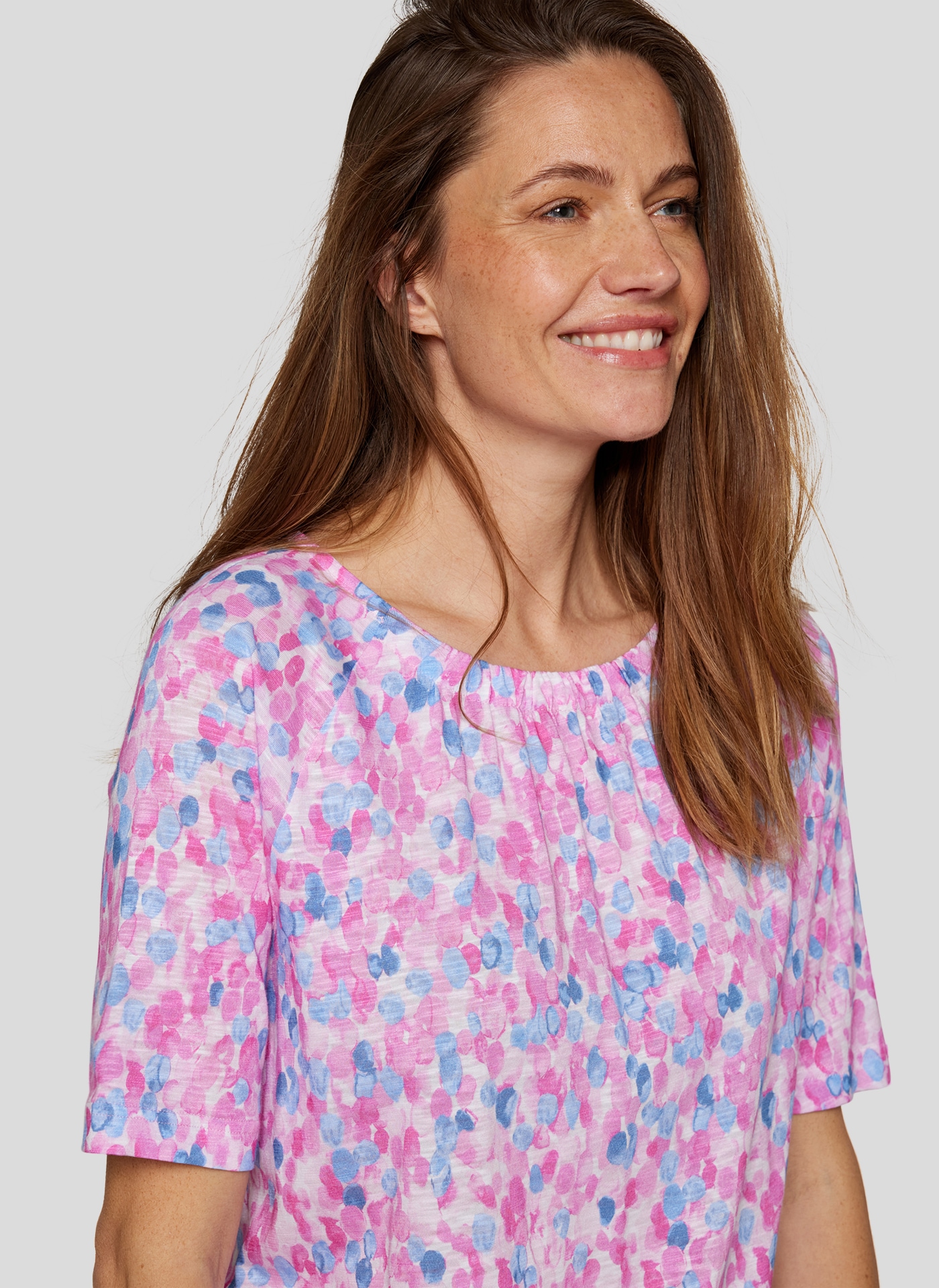 Rabe Rundhalsshirt, mit grafischem Muster