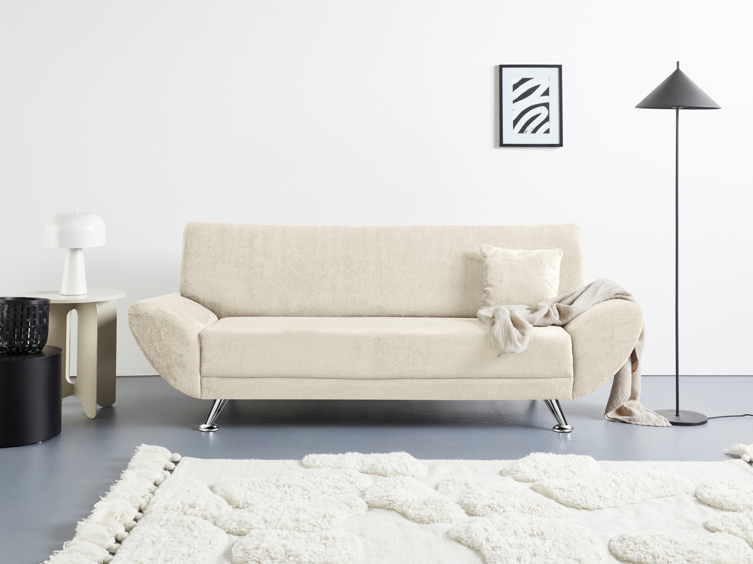 Home affaire 3-Sitzer "Saltare elegant & komfortabel, toller Designfuß, bequem, Breite 205cm"