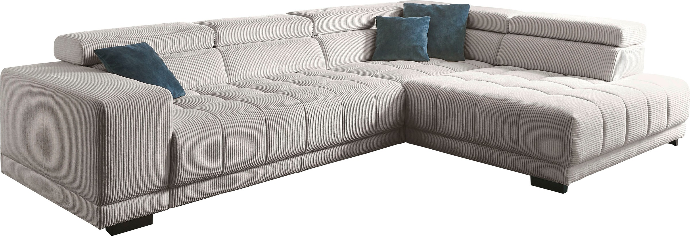 Die PlanBar Ecksofa »MP-IN15053 L-Form breiter Schenkel«, wahlweise mit Kopfteilverstellung und manueller Vorziehbank