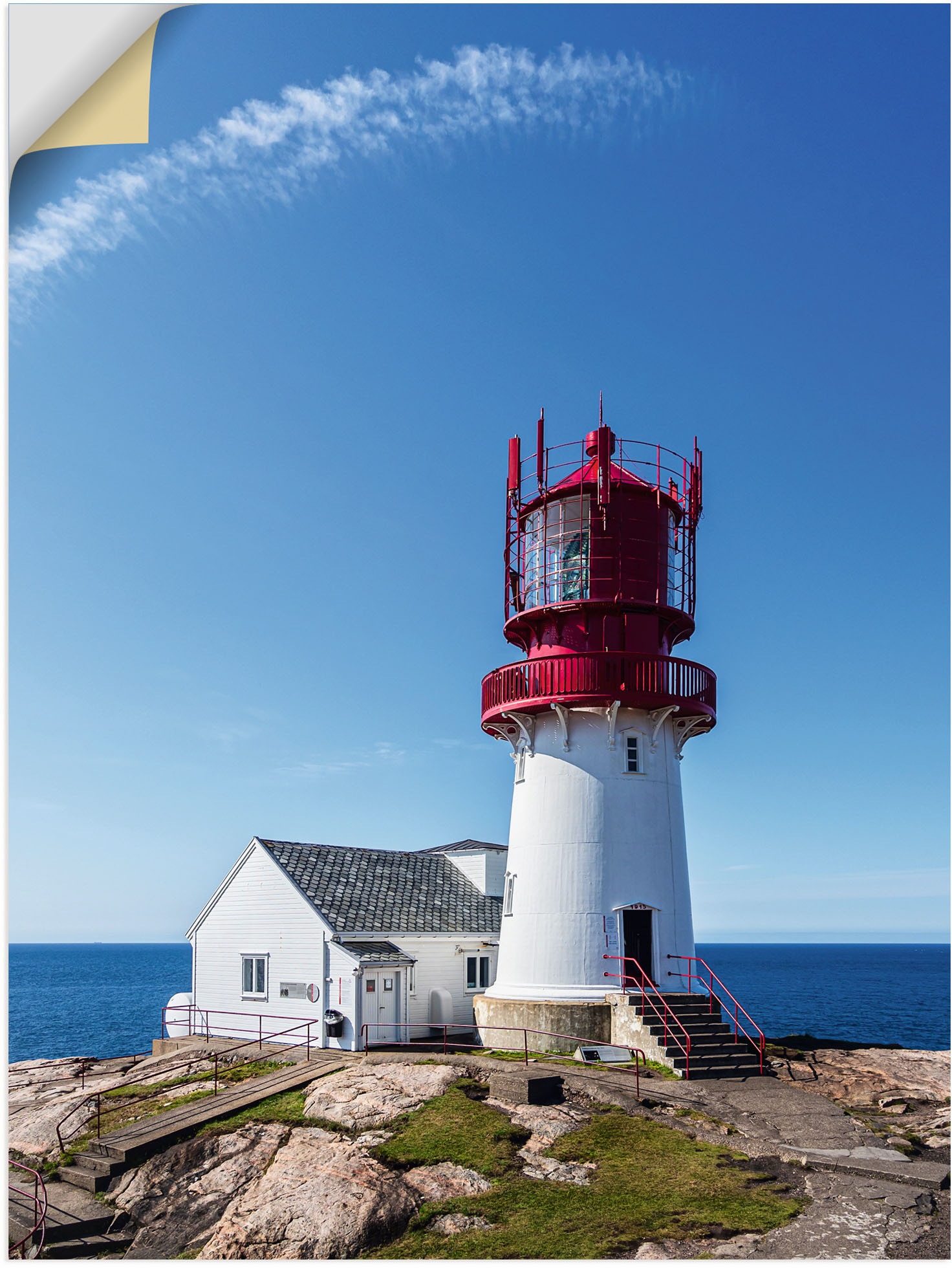 Artland Wandbild »Leuchtturm Lindesnes Fyr in Norwegen«, Gebäude, (1 St.), als Alubild, Leinwandbild, Wandaufkleber oder Poster in versch. Größen