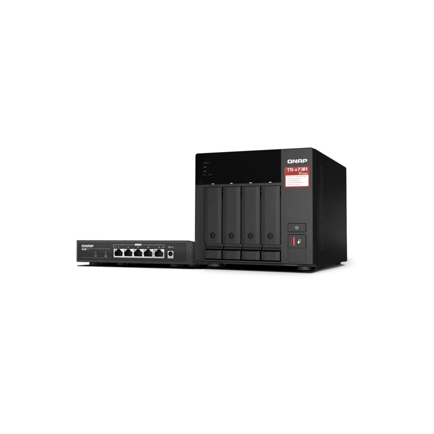 QNAP NAS-Server »TS-473A + QSW-1105-5T Bundle Pack«