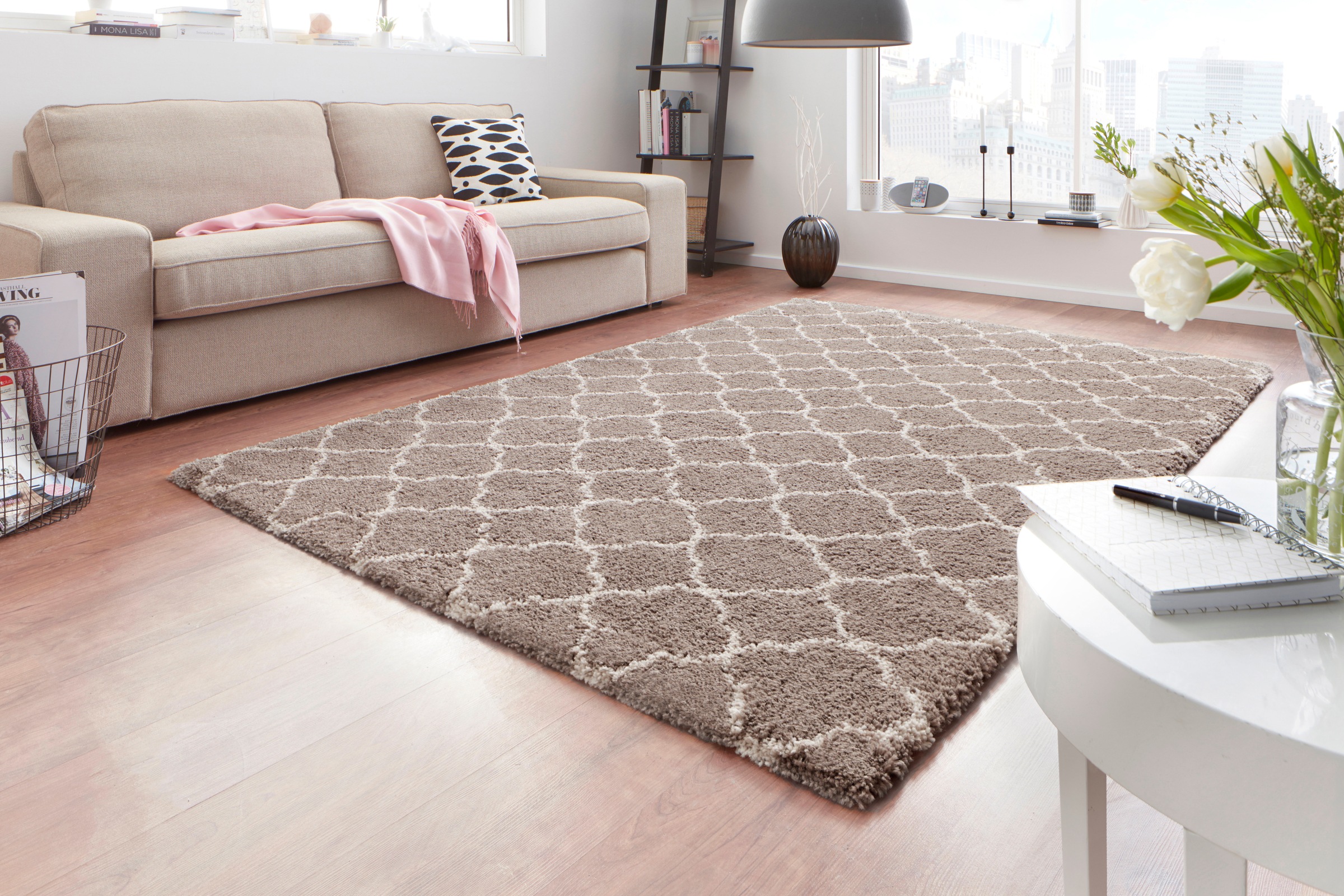 HANSE Home Hochflor-Teppich »Luna«, rechteckig, 35 mm Höhe, Geometrisches Muster, Allover Design, Robust, Pflegeleicht