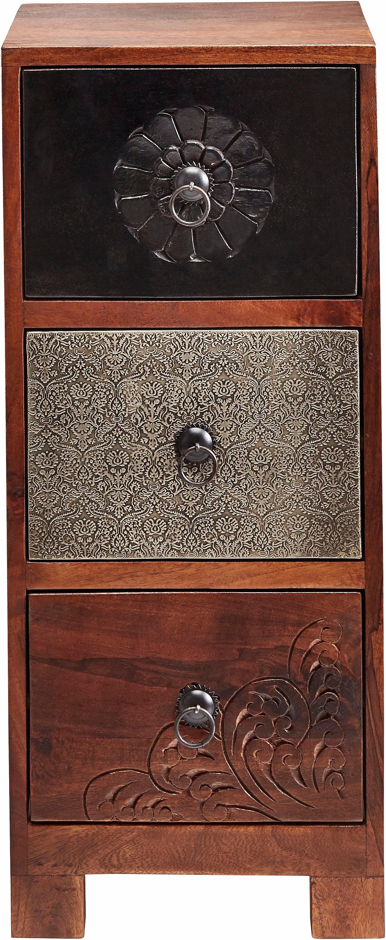 Home affaire Kommode "Mahar", Breite 30 cm mit Metallfronten günstig online kaufen