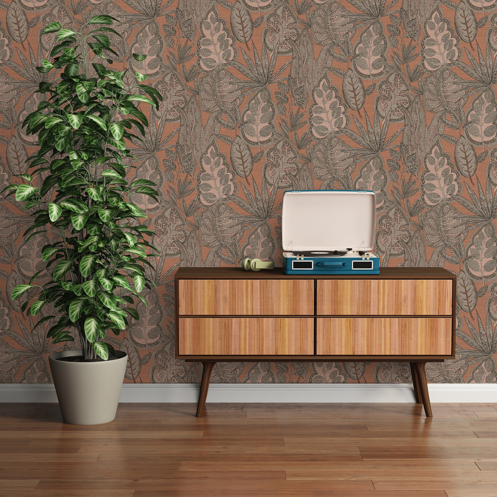 living walls Vliestapete »Famous Garden Blätter-Tapete Mustertapete Pflanzen Blattmotiv«, matt, Vliestapete floral für Schlafzimmer Küche Wohnzimmer Blätter Design
