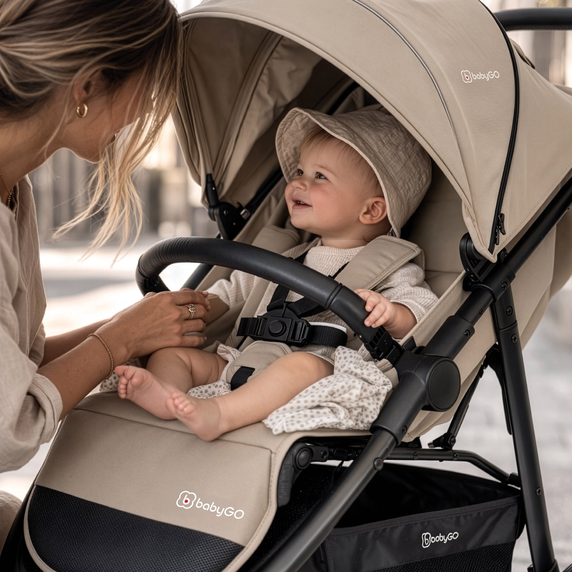 BabyGo Kombi-Kinderwagen »Evolution« 22 kg mit Babywanne, Babyschale, Wickeltasche und Sportsitz